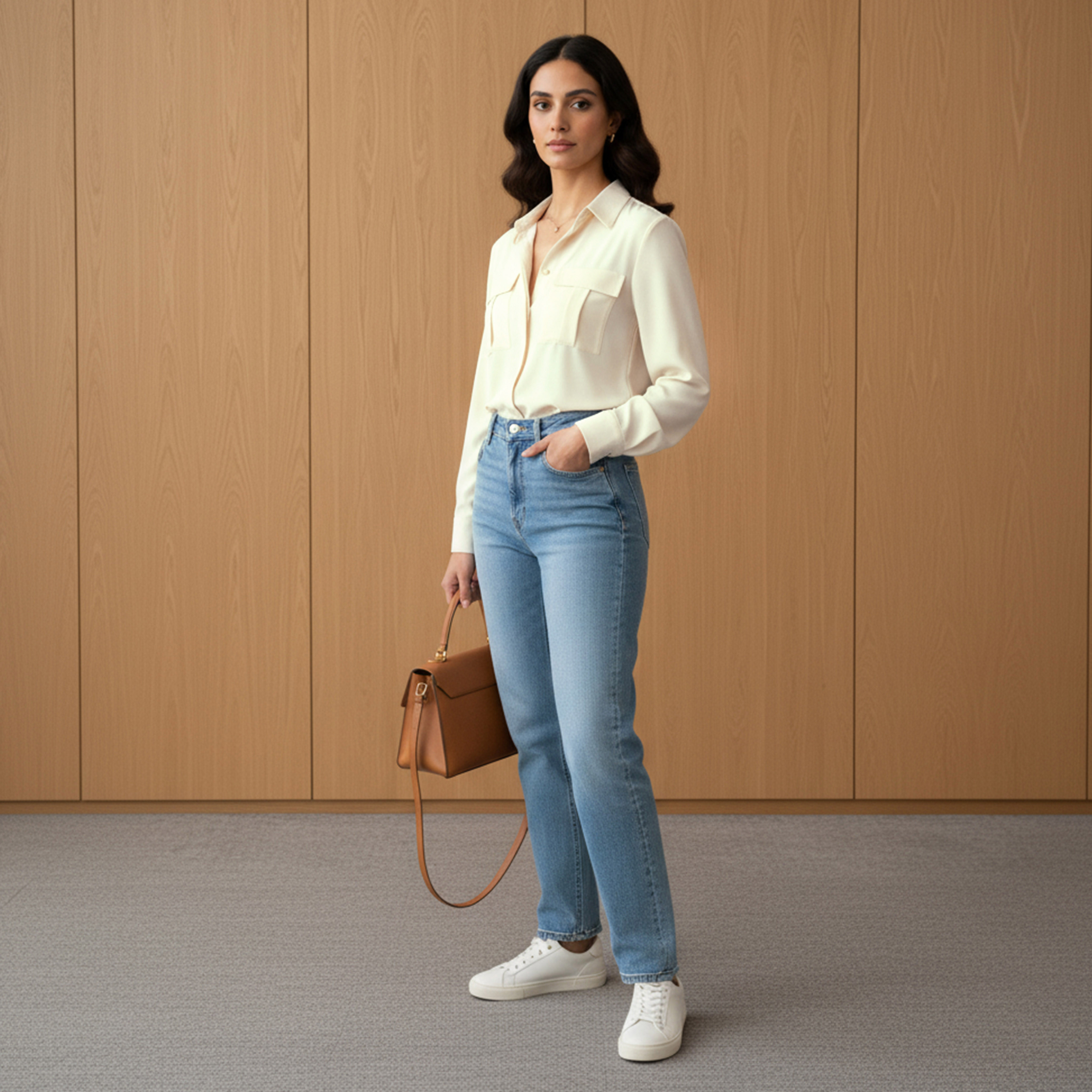Regular Fit Tencel Denim Shirt with Pockets-women-clothing-shirtsandblouses-shirts-image-2