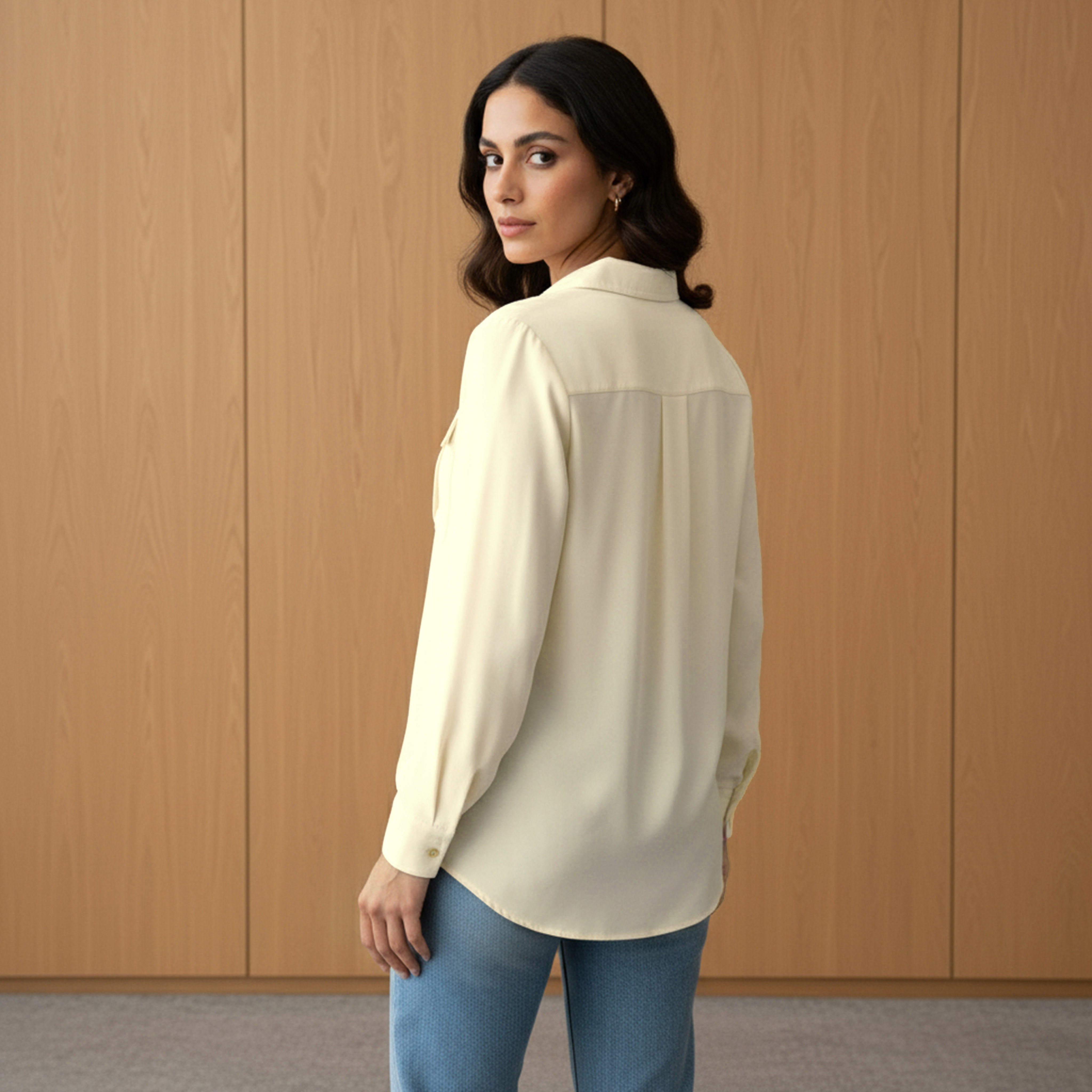 Regular Fit Tencel Denim Shirt with Pockets-women-clothing-shirtsandblouses-shirts-image-3