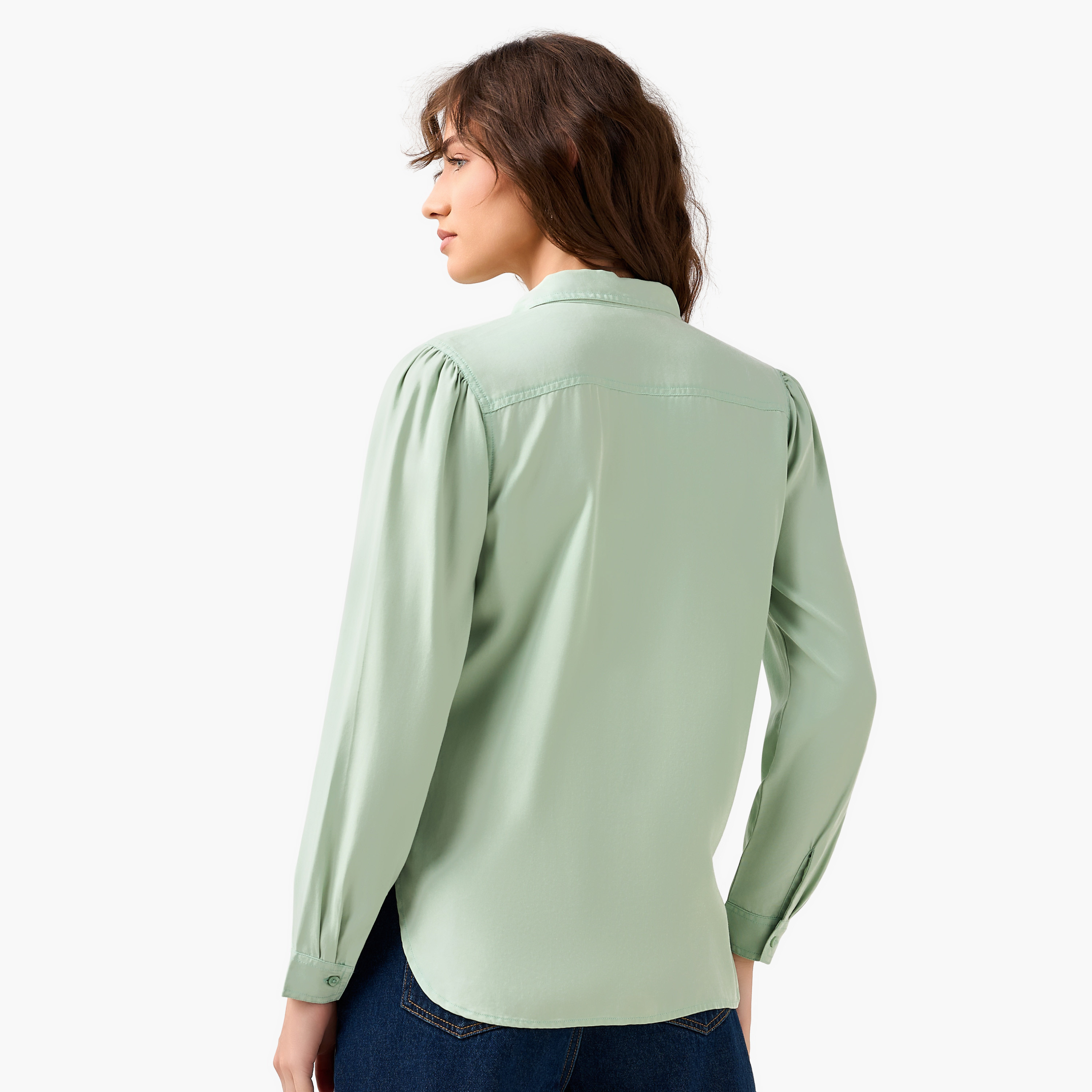 Regular Fit Lyocell Denim Shirt with Pockets-women-clothing-shirtsandblouses-shirts-image-5