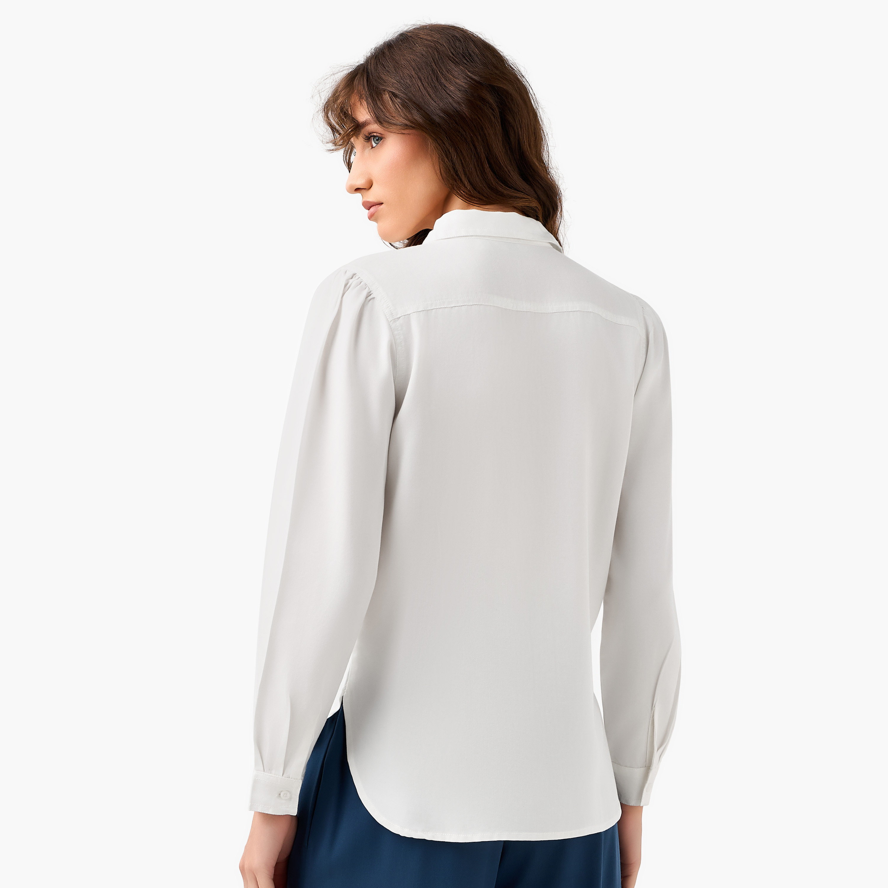Regular Fit Lyocell Denim Shirt with Pockets-women-clothing-shirtsandblouses-shirts-image-5