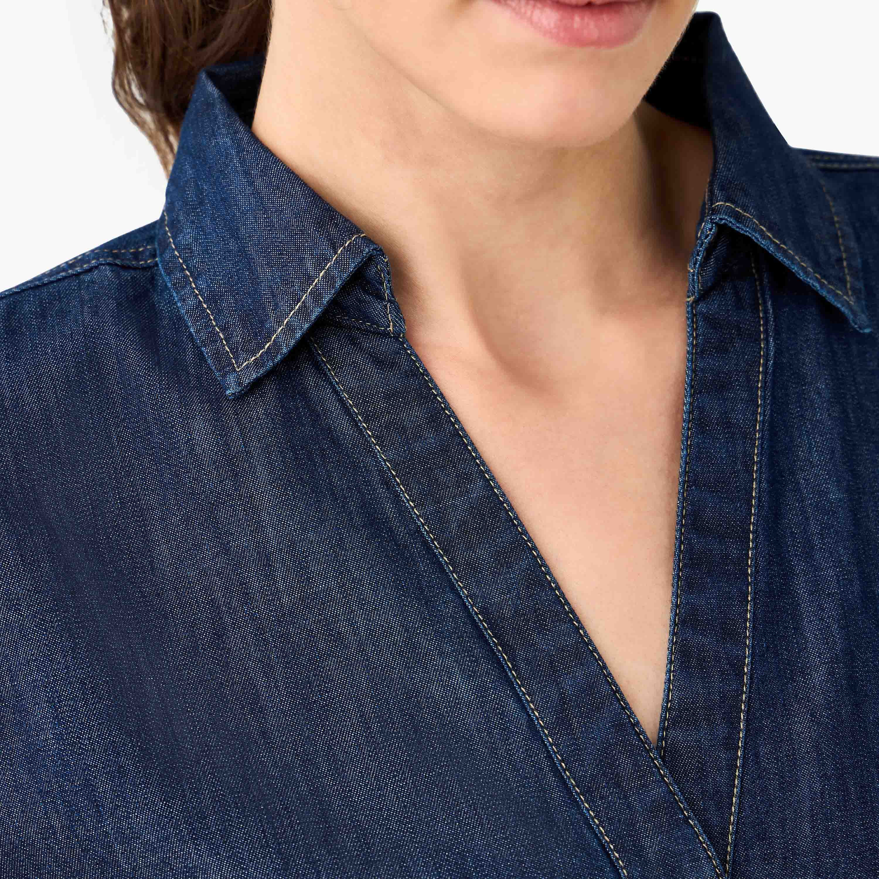 Regular Fit Drop Shoulder Top with Collar-women-clothing-shirtsandblouses-shirts-image-4