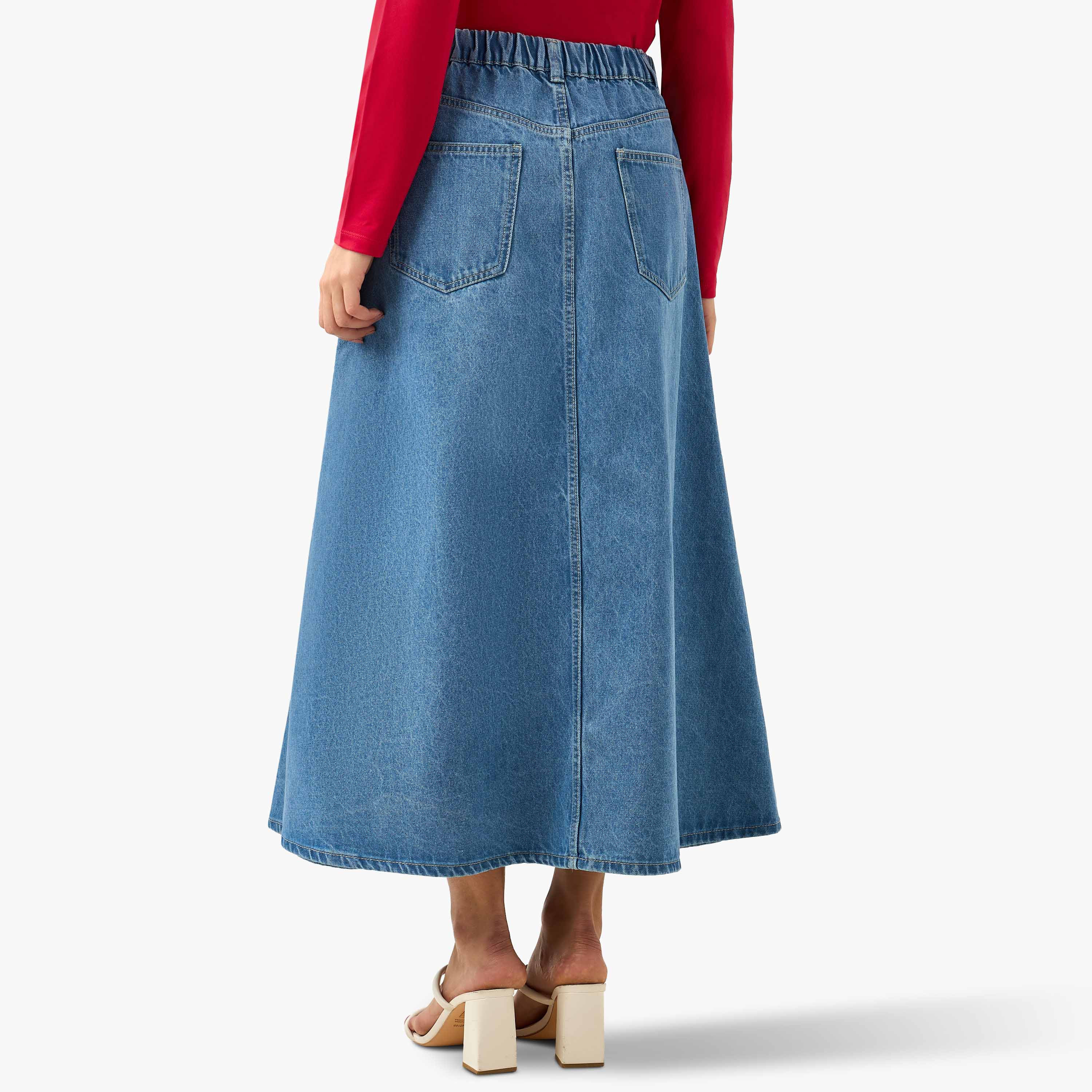 A-Line Denim Midi Skirt with Pockets-women-clothing-bottoms-skirts-image-3