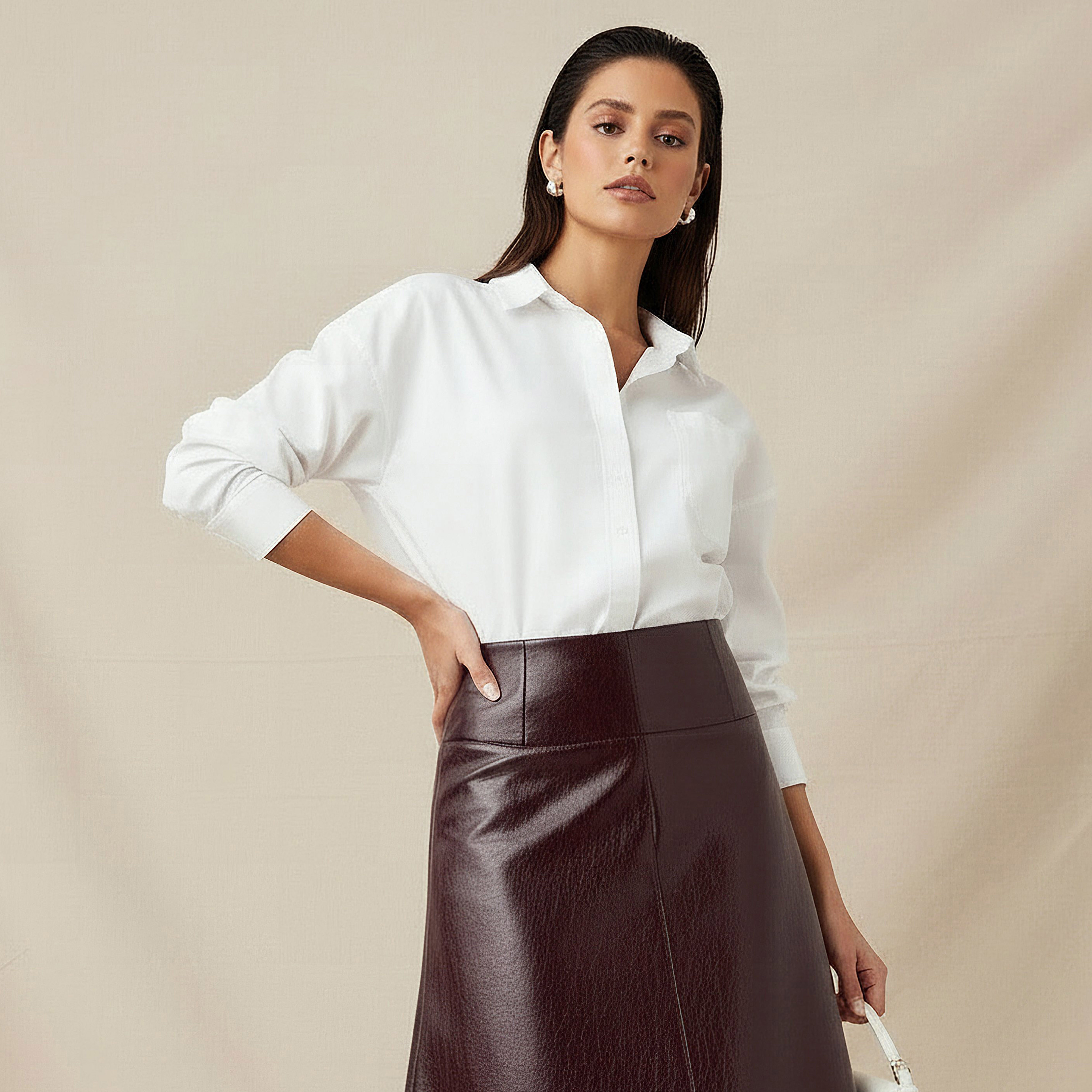 Longline Shirt with Chest Pocket-women-clothing-shirtsandblouses-shirts-image-1