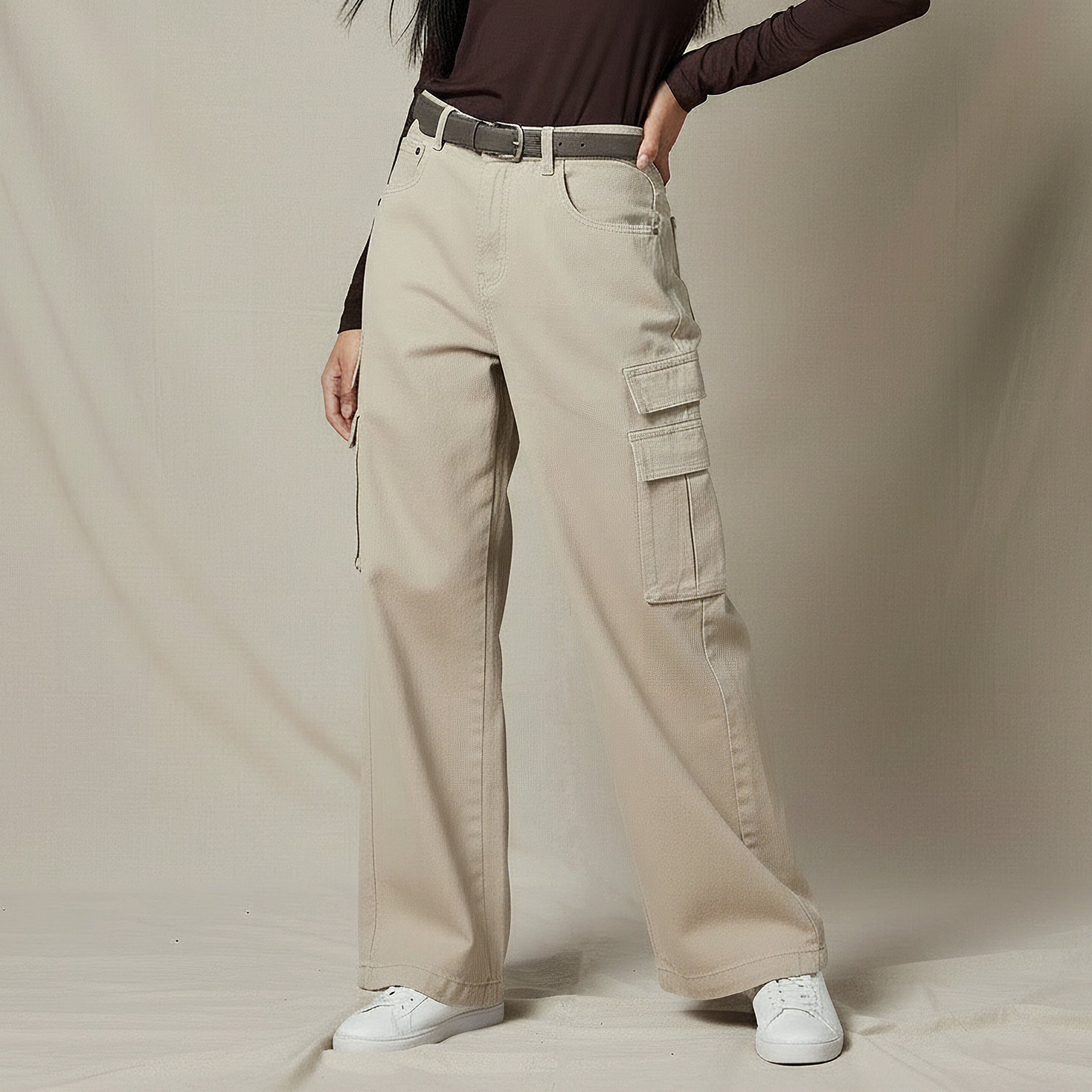 Cargo Pocket Jeans Cotton-women-clothing-bottoms-jeans-image-1