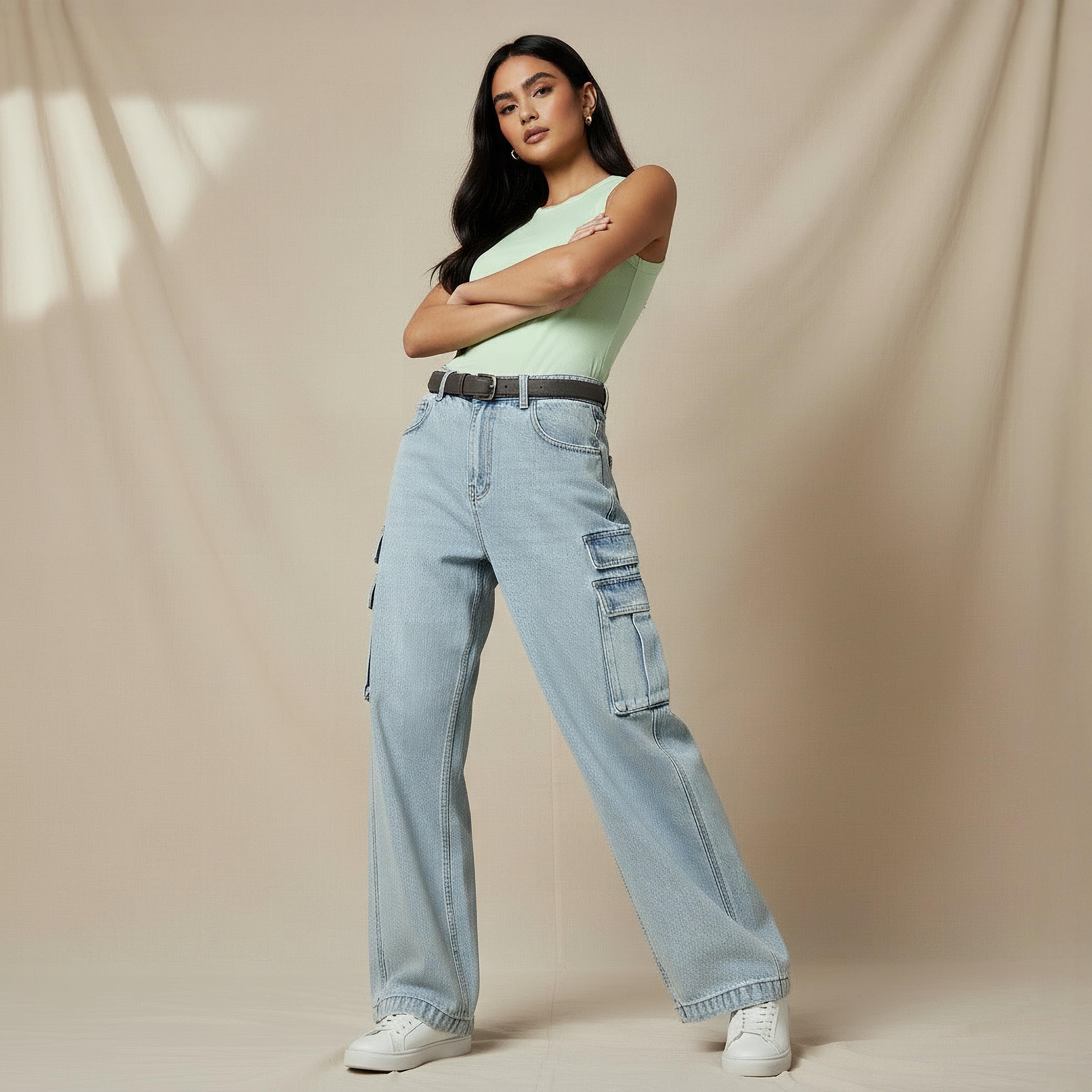 Cargo Pocket Jeans Cotton-women-clothing-bottoms-jeans-image-2