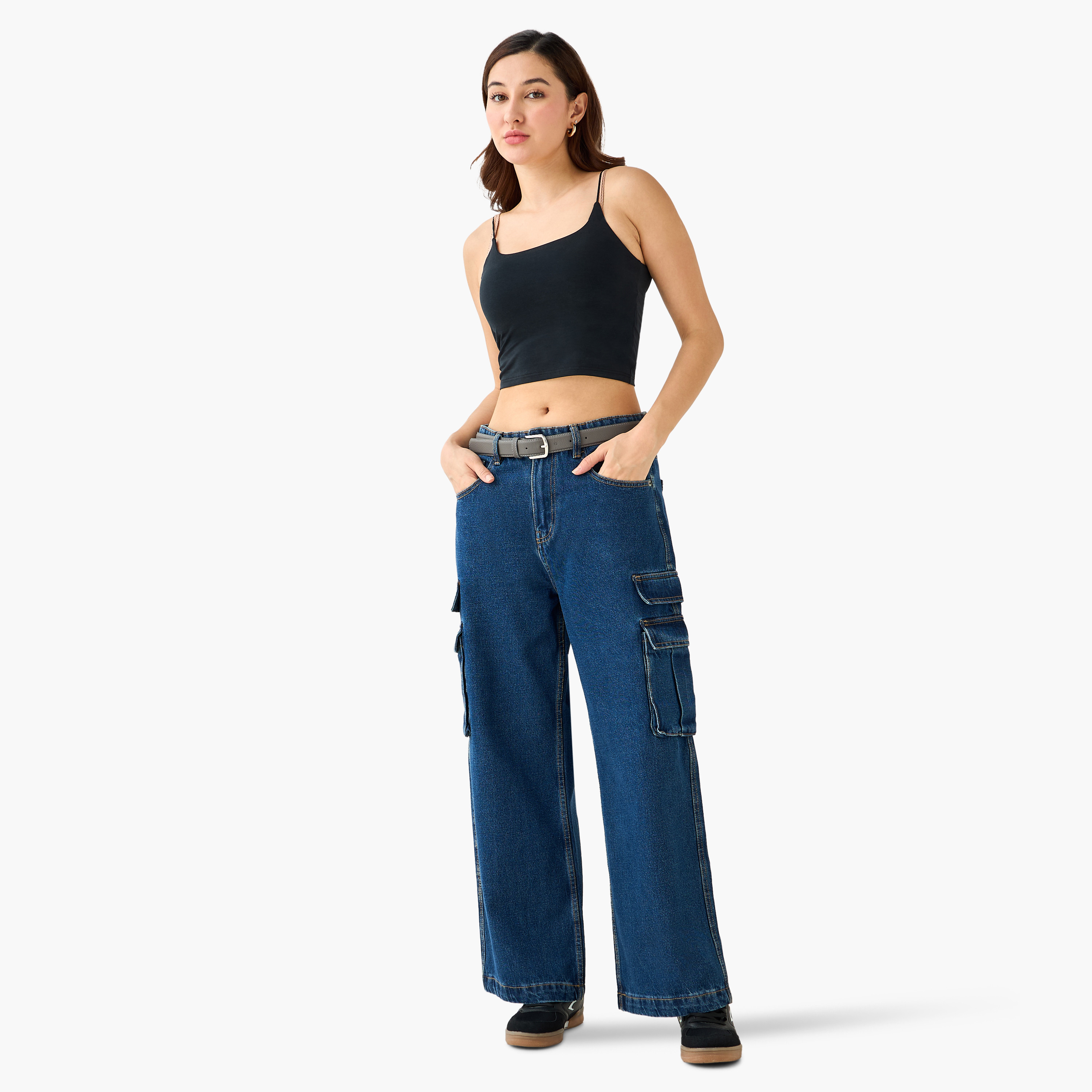 Cargo Pocket Jeans Cotton-women-clothing-bottoms-jeans-image-2