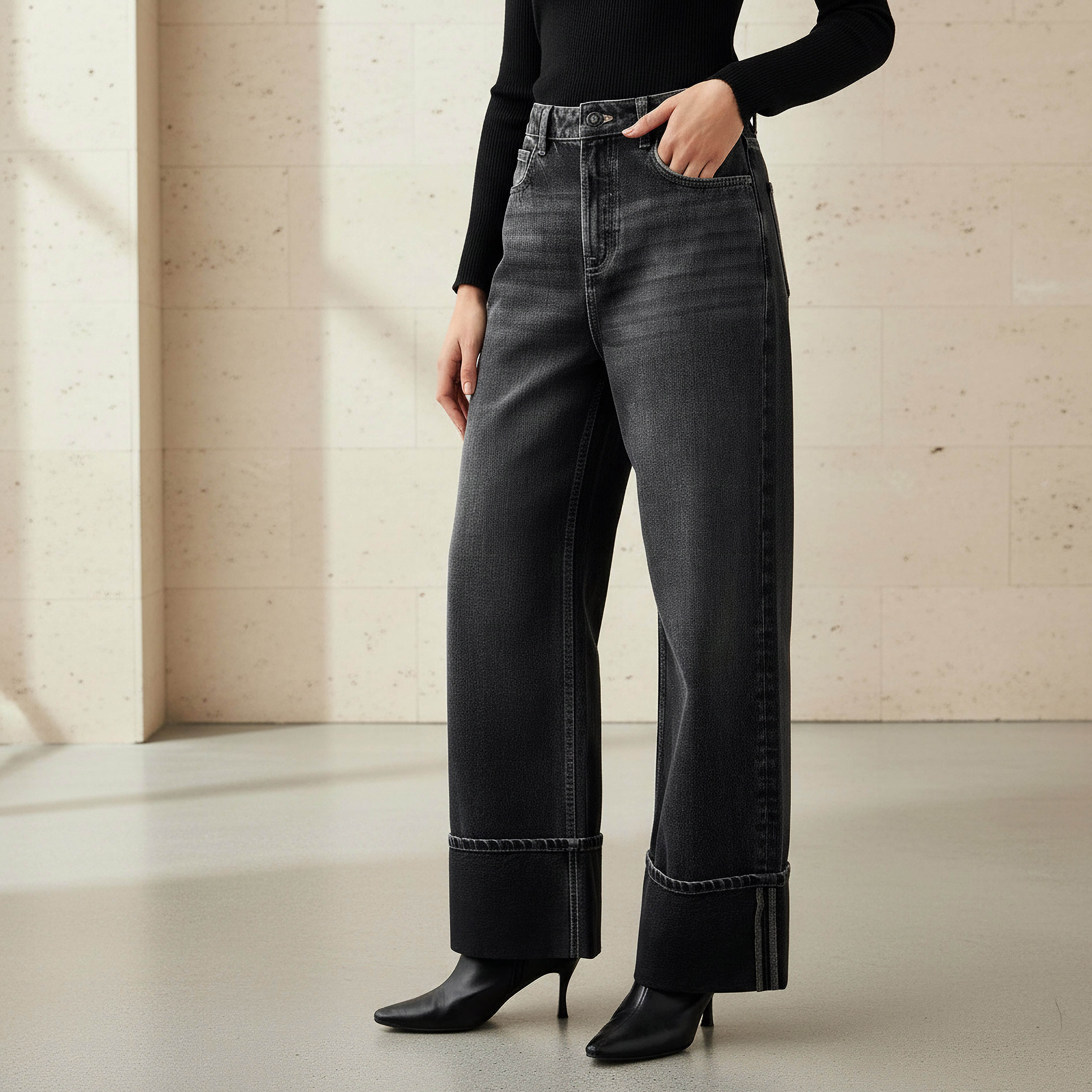 Turn-Up Hem Jeans-women-clothing-bottoms-jeans-image-1