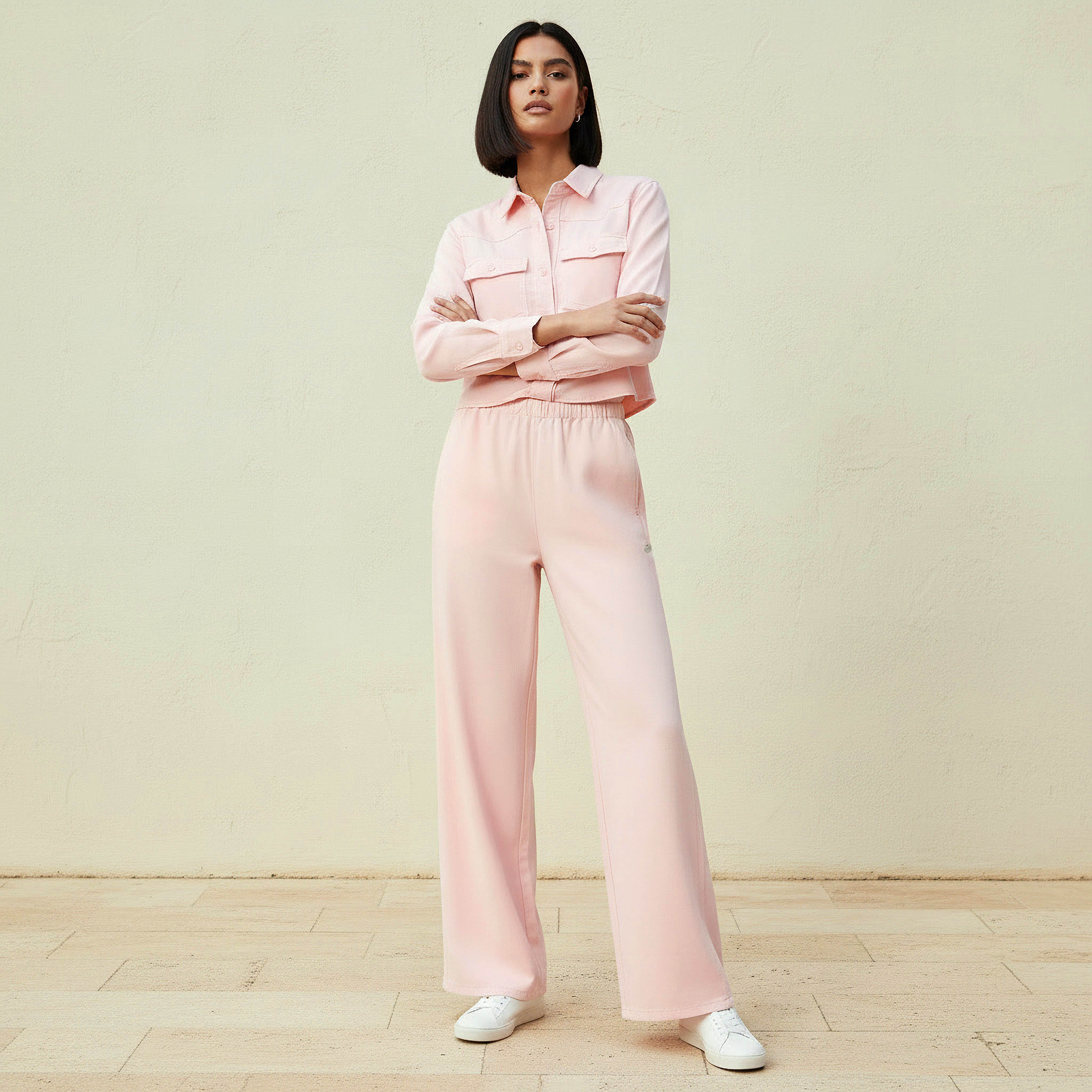 بنطلون واسع الساقين بخصر مطاطي-women-clothing-bottoms-trousers-image-3