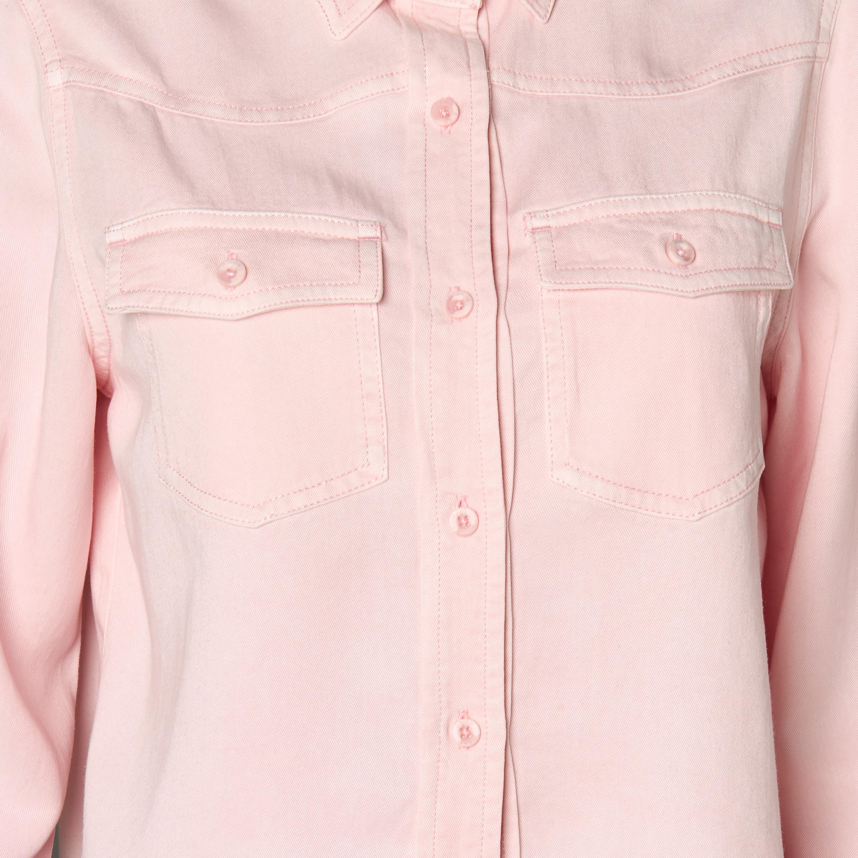 قميص دينم قصير ليوسيل مع جيوب-women-clothing-shirtsandblouses-shirts-image-2