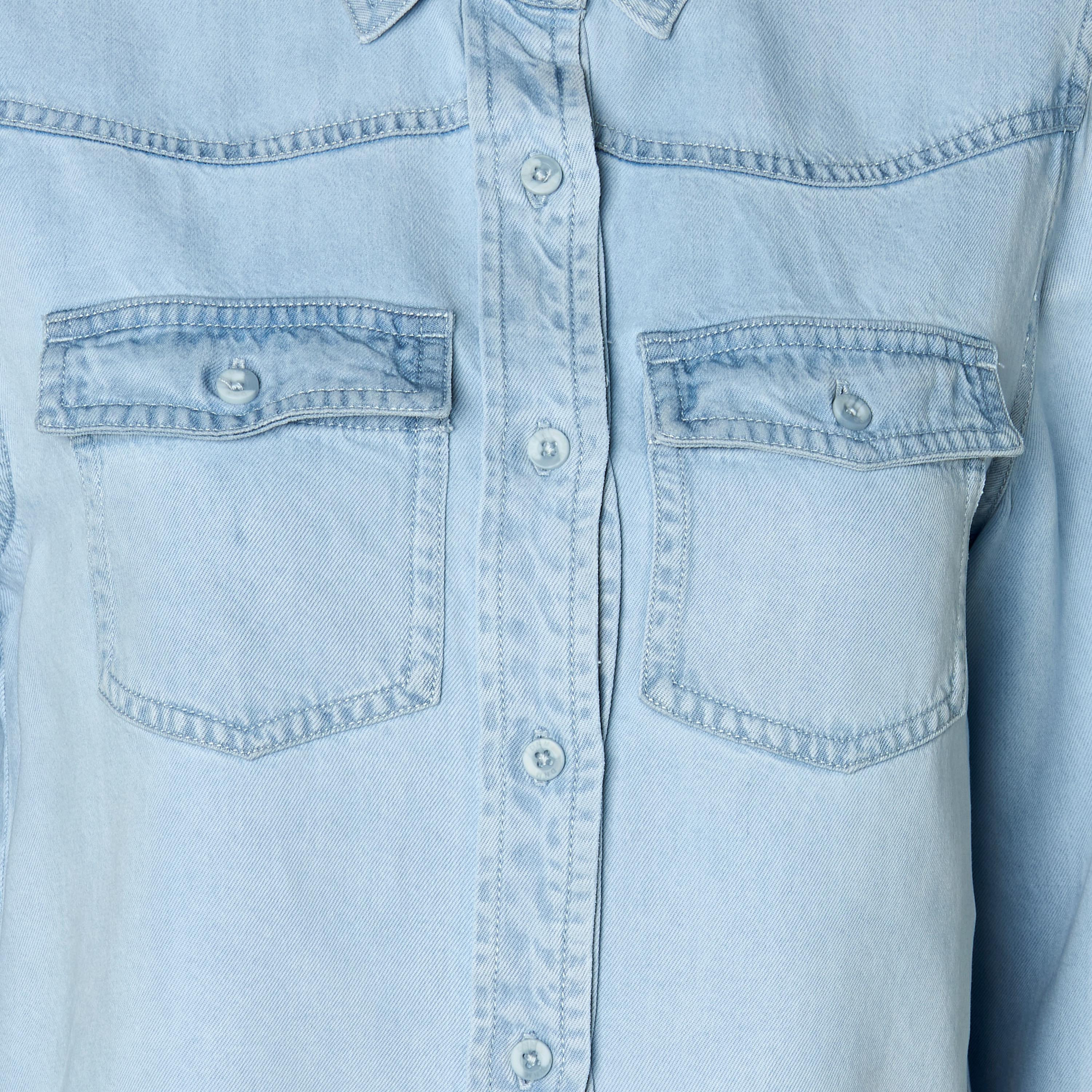 Lyocell Crop Denim Shirt with Pockets-women-clothing-shirtsandblouses-shirts-image-2