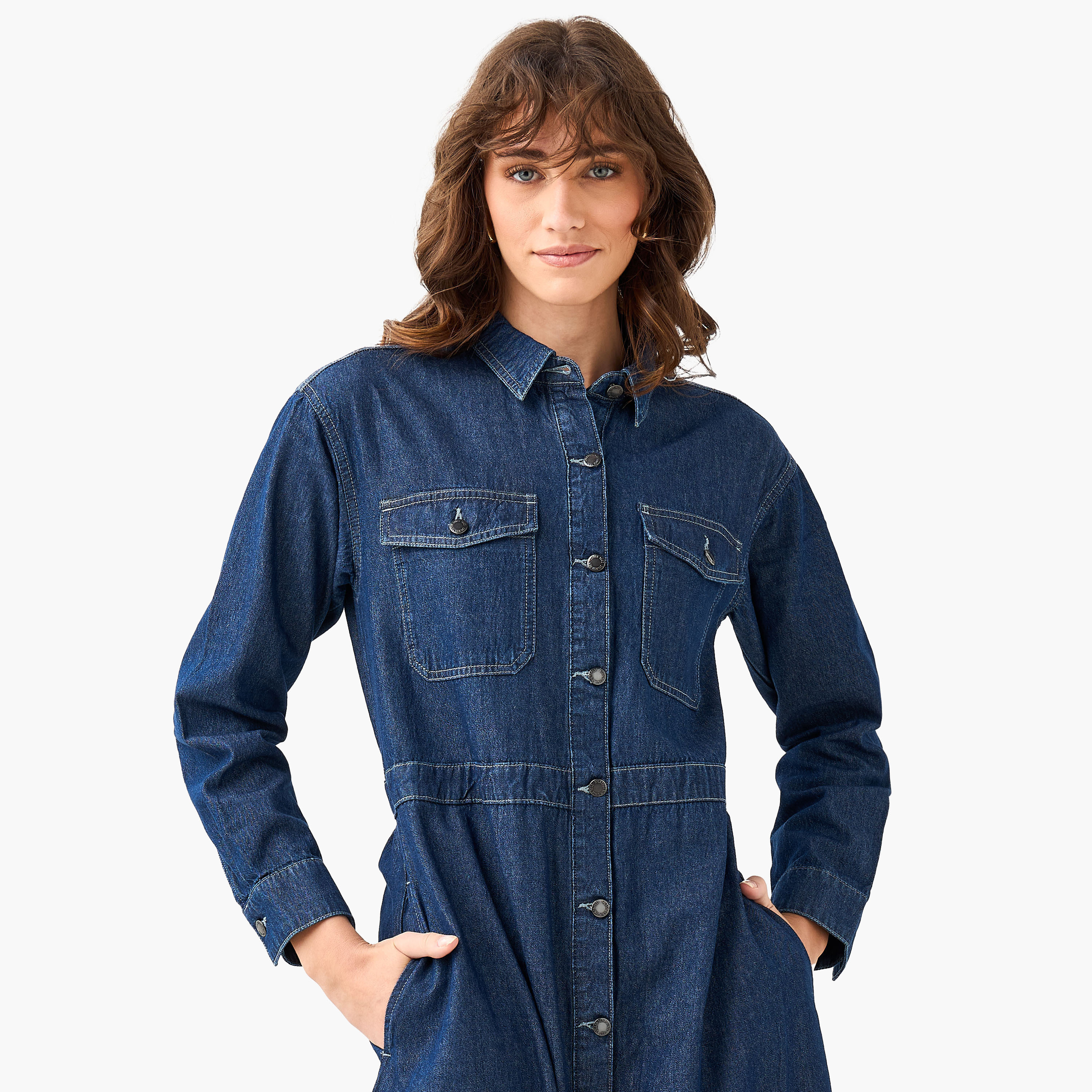 Midi Denim Shirt Dress-women-clothing-dresses-image-5