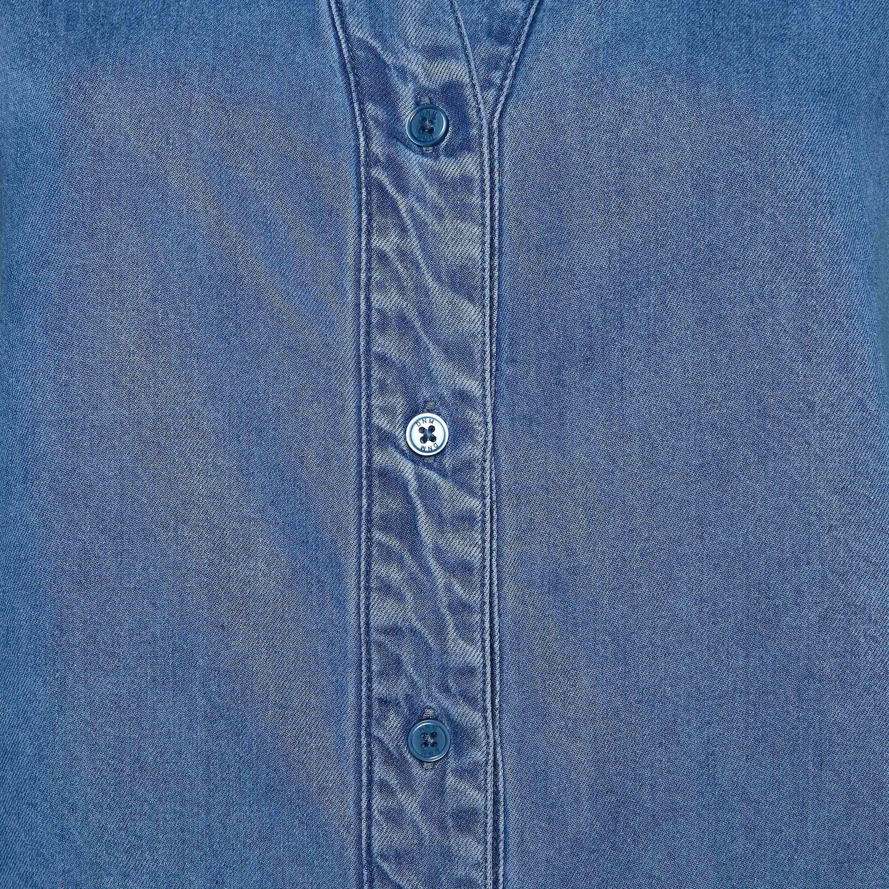 Cotton Denim Shirt with 3/4 Sleeves-women-clothing-shirtsandblouses-shirts-image-2