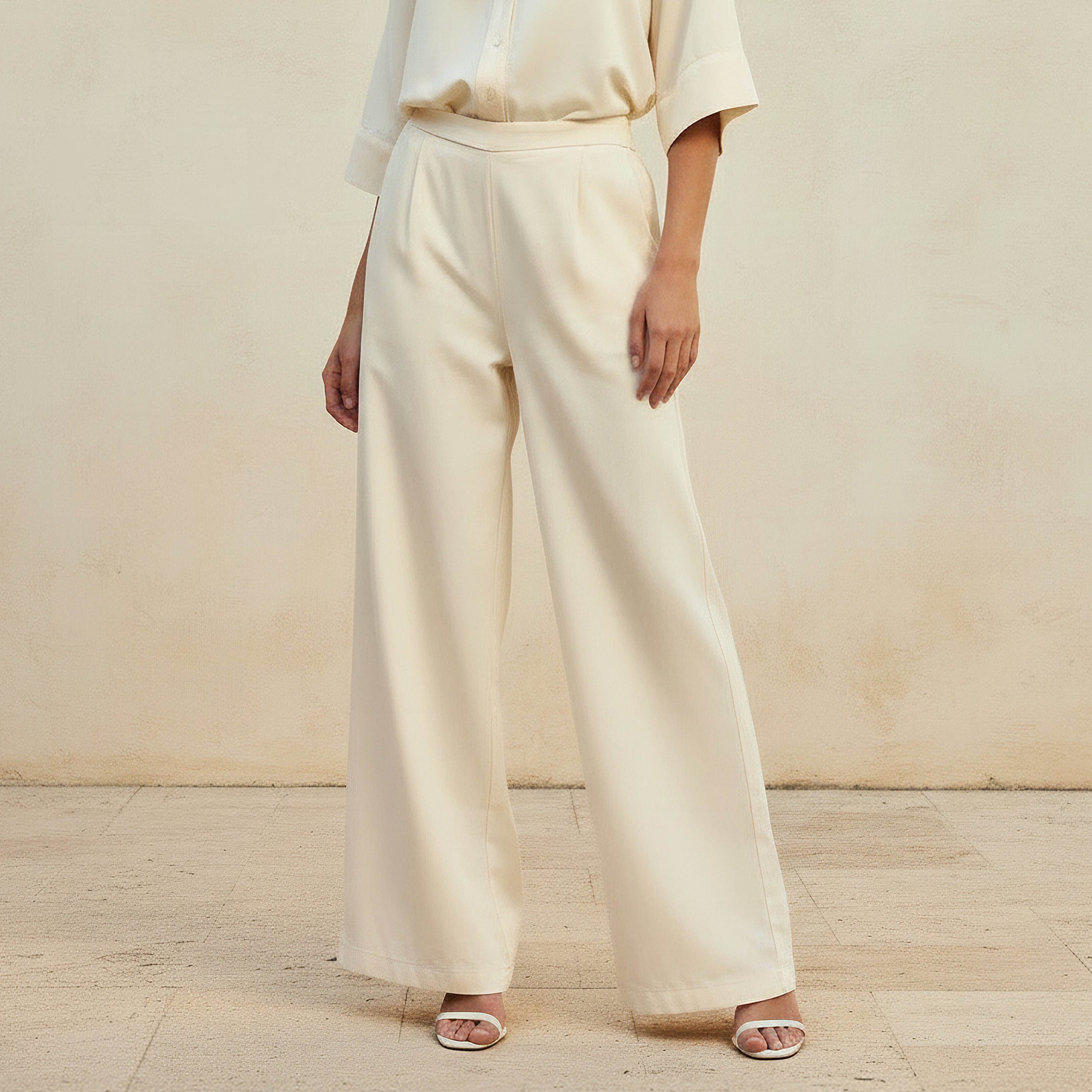Wide Leg High-Rise Trousers with Elasticated Waistband-women-clothing-bottoms-trousers-image-5