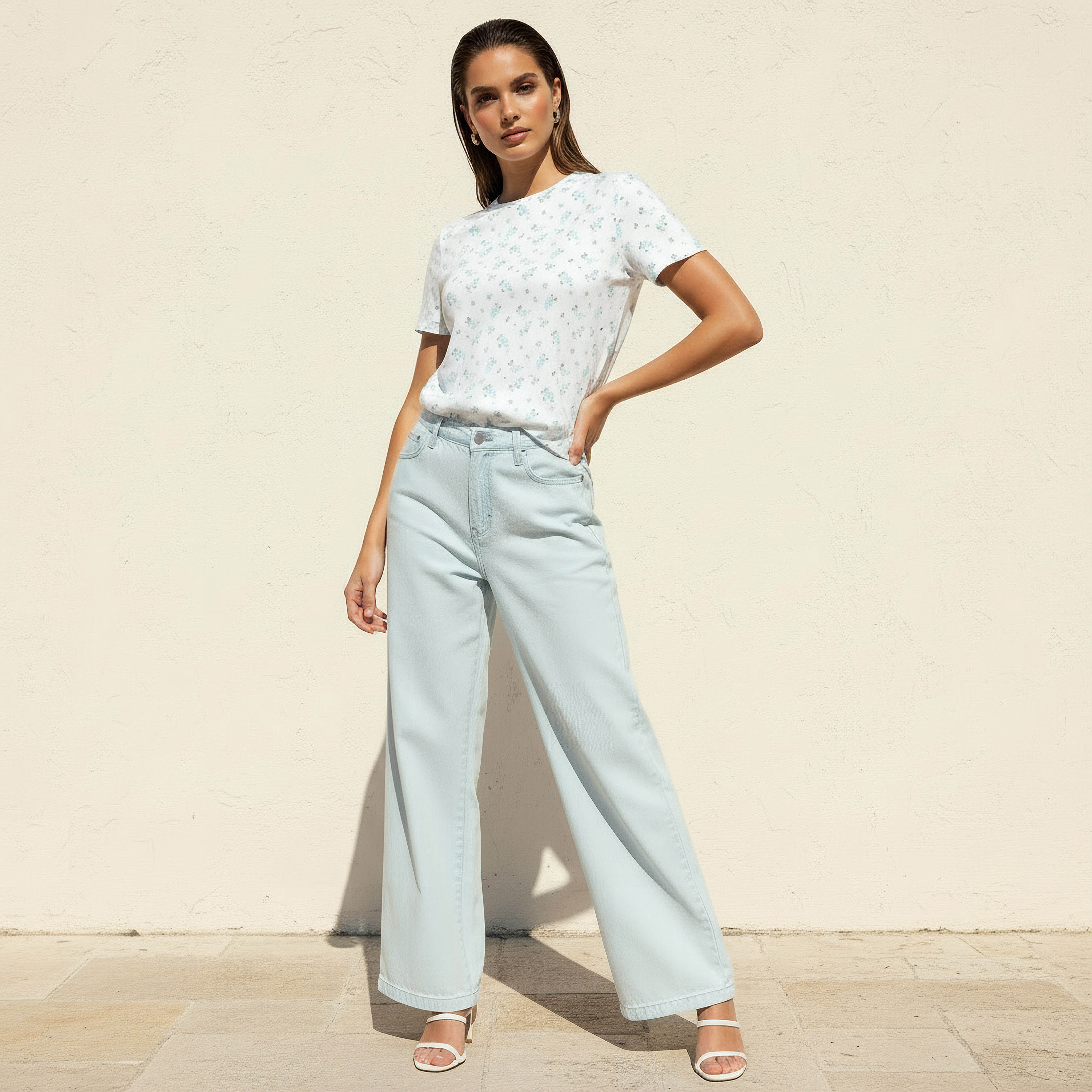 Wide Leg High-Rise Jeans with Elastic Waist-women-clothing-bottoms-jeans-image-3