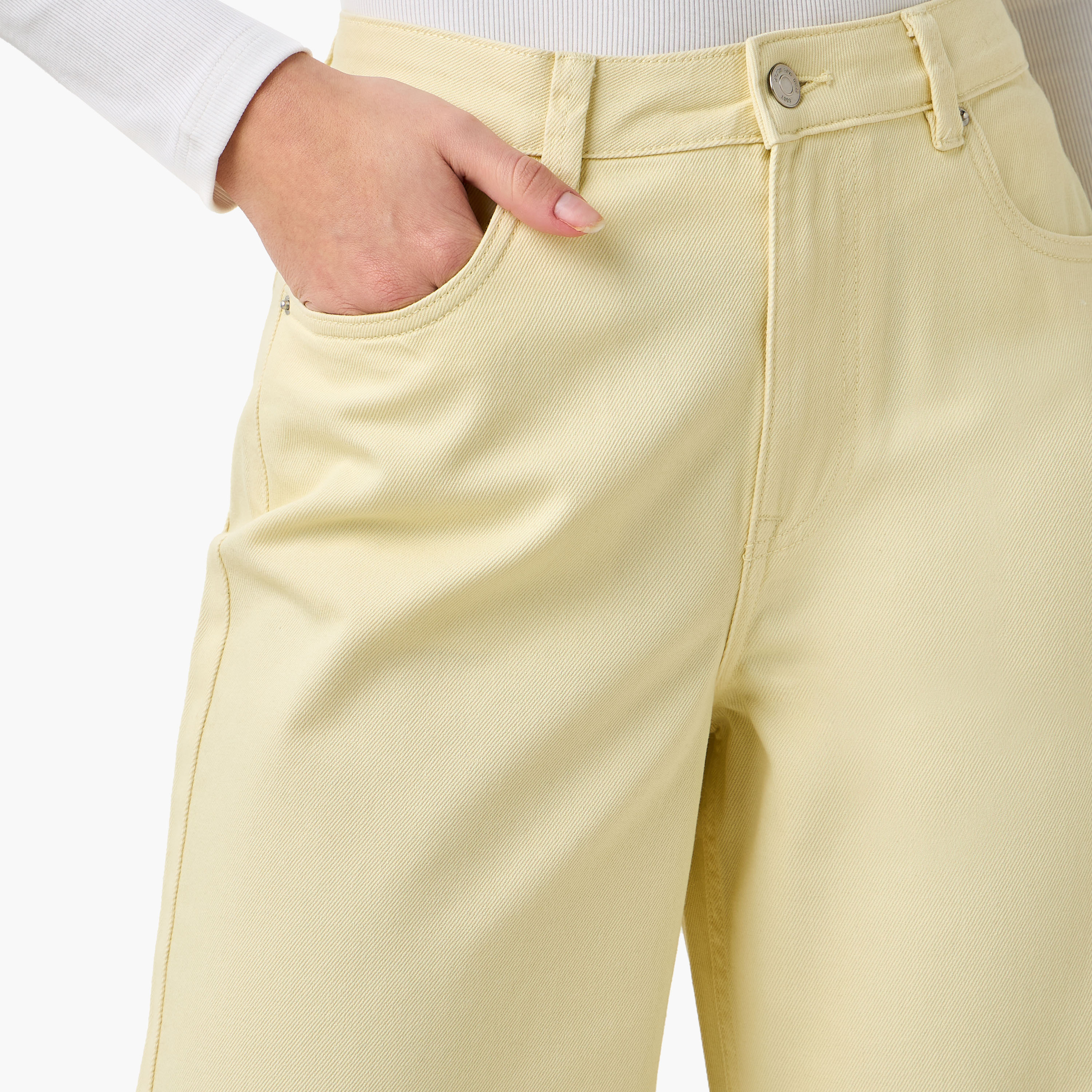 بنطلون جينز قطن واسع الساقين وقصير بخصر عالٍ-women-clothing-bottoms-jeans-image-3