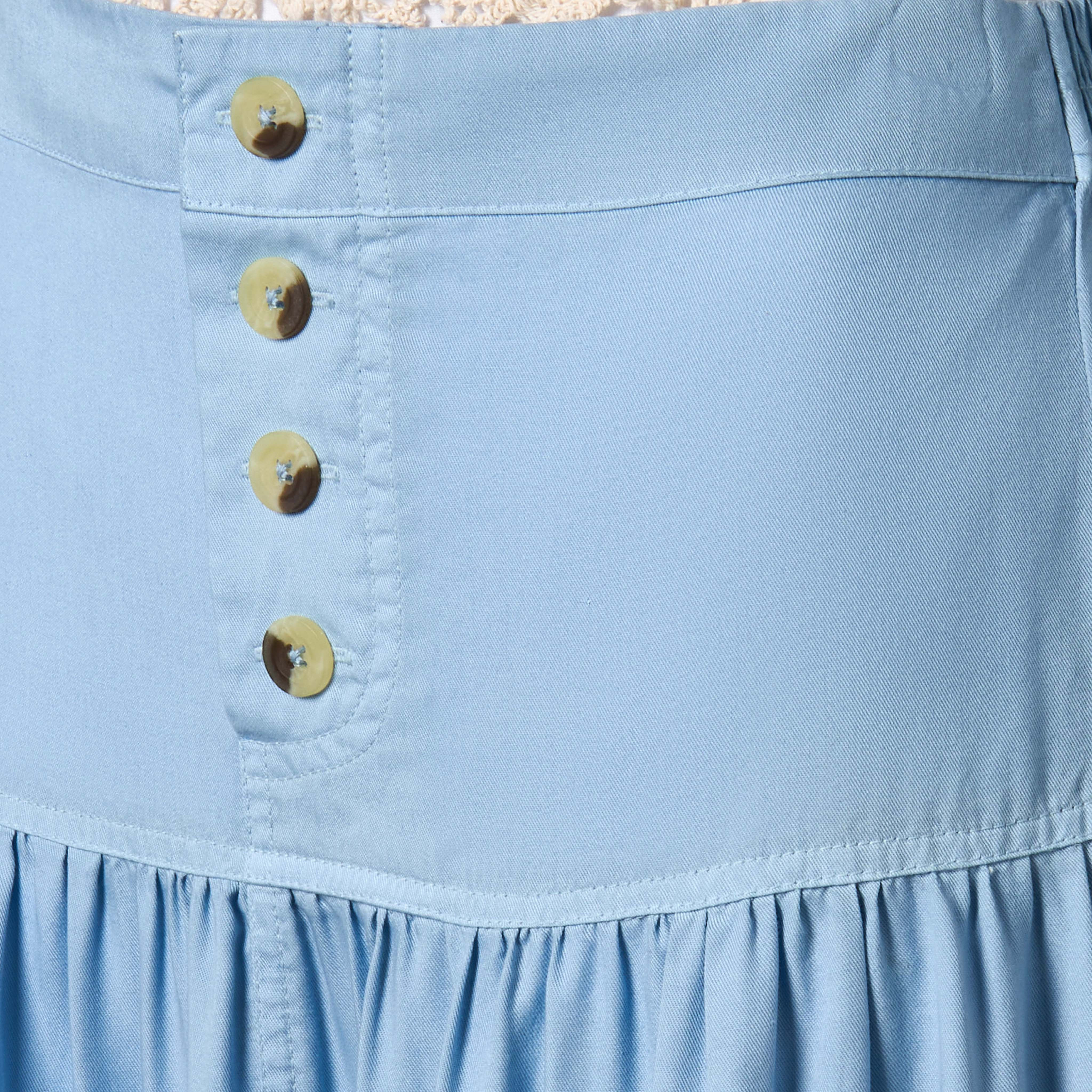 تنورة قطن ماكسي بطبقات وبتفاصيل أزرار-women-clothing-bottoms-skirts-image-2