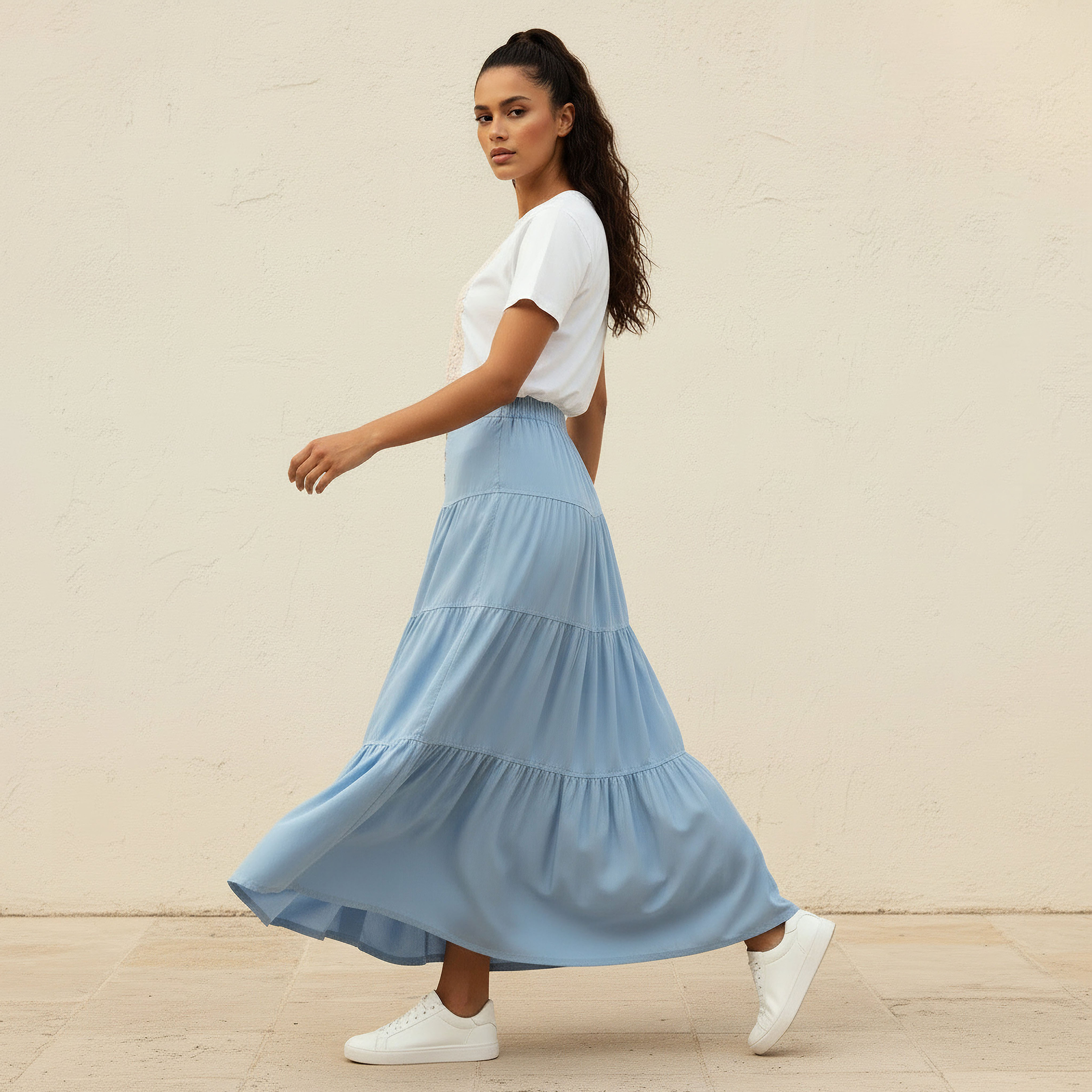 تنورة قطن ماكسي بطبقات وبتفاصيل أزرار-women-clothing-bottoms-skirts-image-3