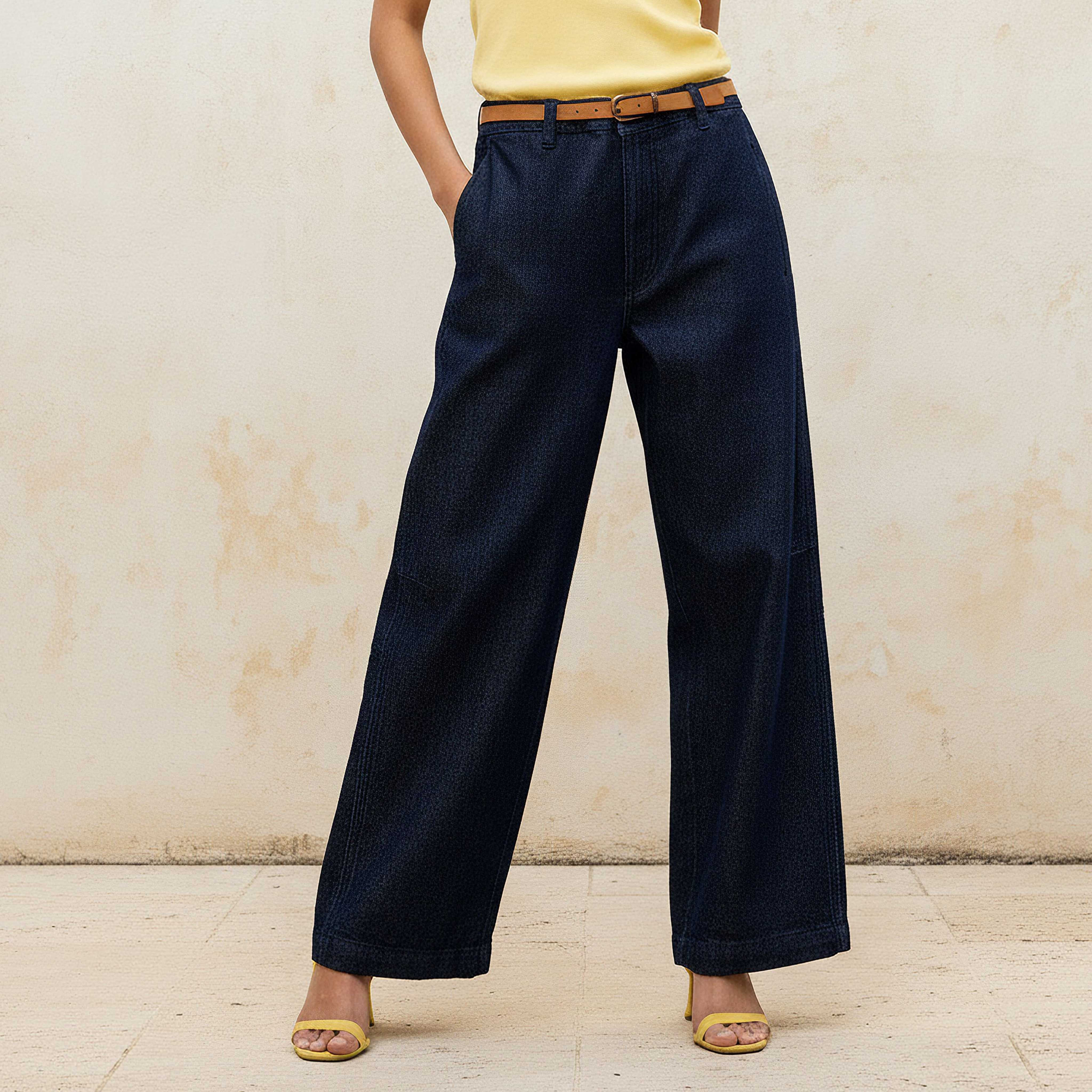 Straight Fit Mid-Rise Jeans with Belt Cotton-women-clothing-bottoms-jeans-image-5