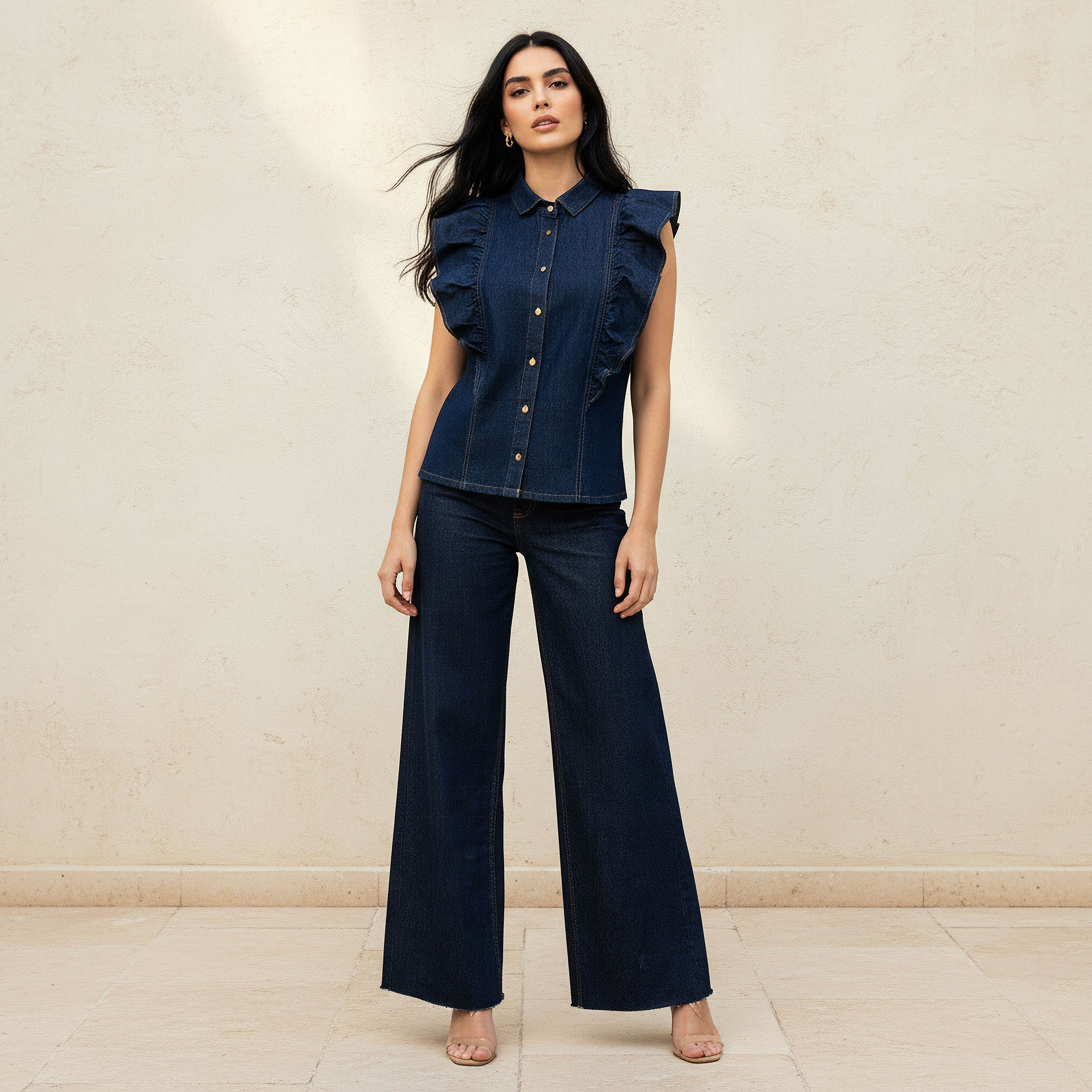 Cotton Sleeveless Shirt with Ruffles-women-clothing-shirtsandblouses-shirts-image-3