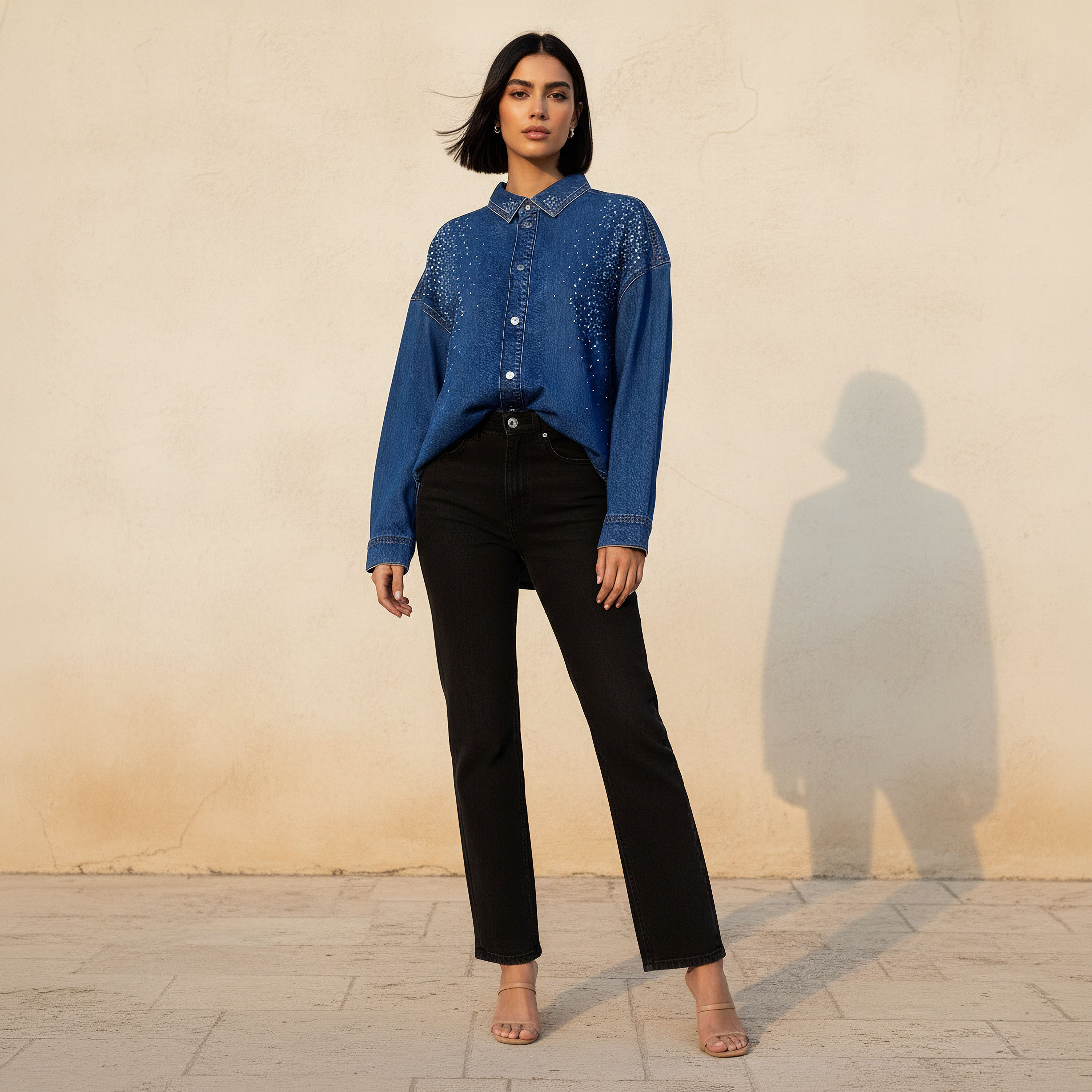 Embellished Denim Shirt-women-clothing-shirtsandblouses-shirts-image-3