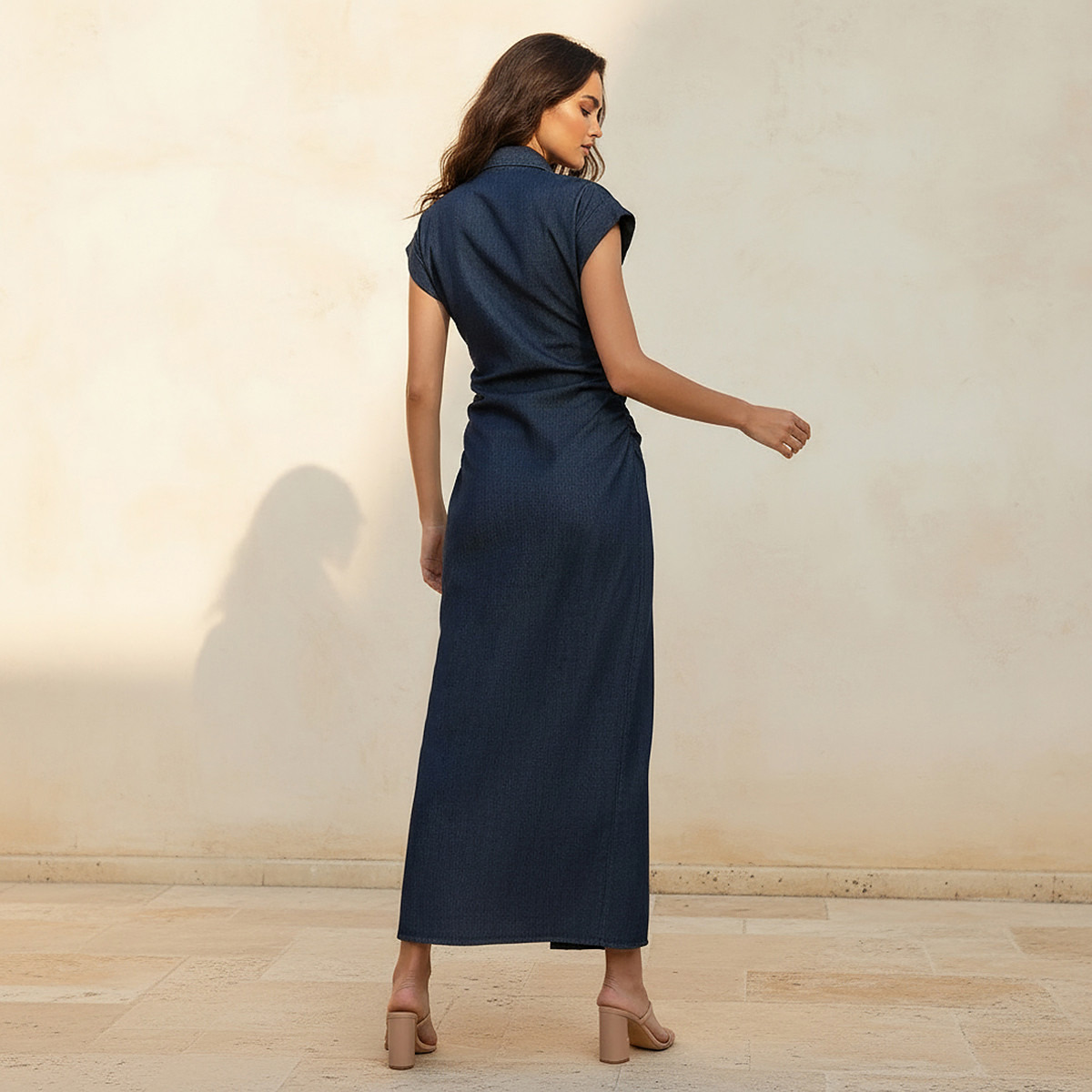 Maxi Denim Dress with Extended Sleeves-women-clothing-dresses-image-4