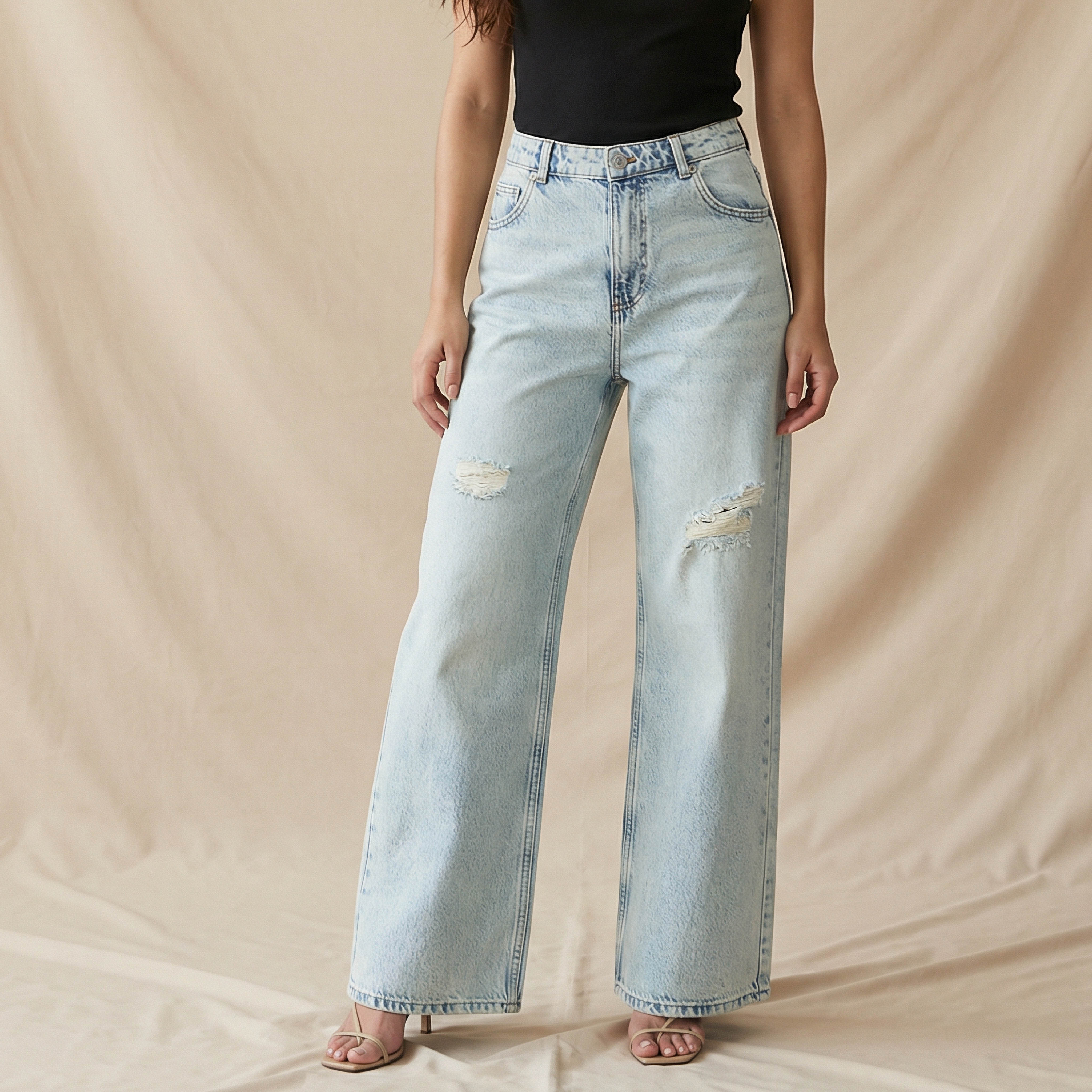 Mid-Rise Jeans Ripped Accent Cotton-women-clothing-bottoms-jeans-image-1