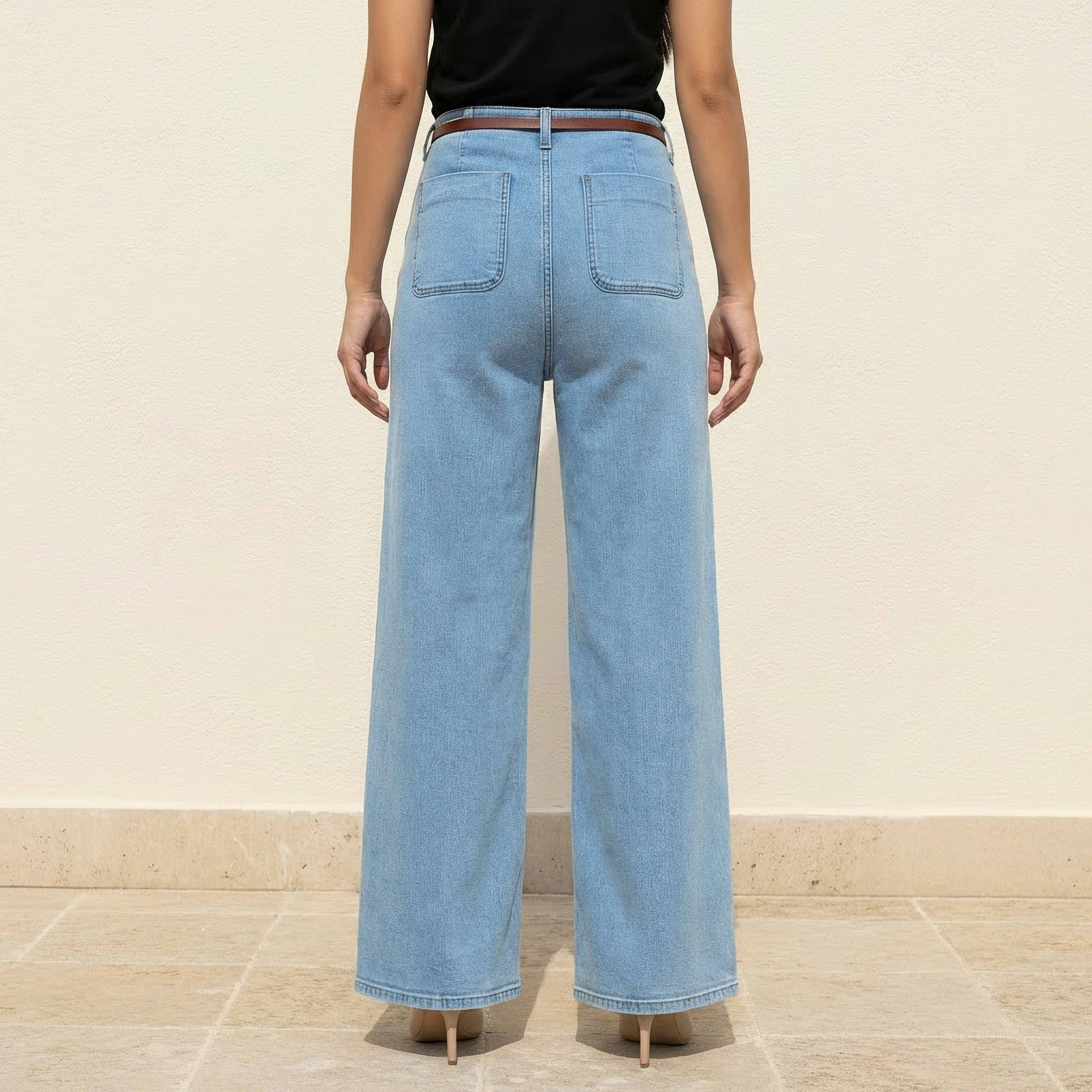 بنطلون جينز قطن بجيوب رقعة-women-clothing-bottoms-jeans-image-4