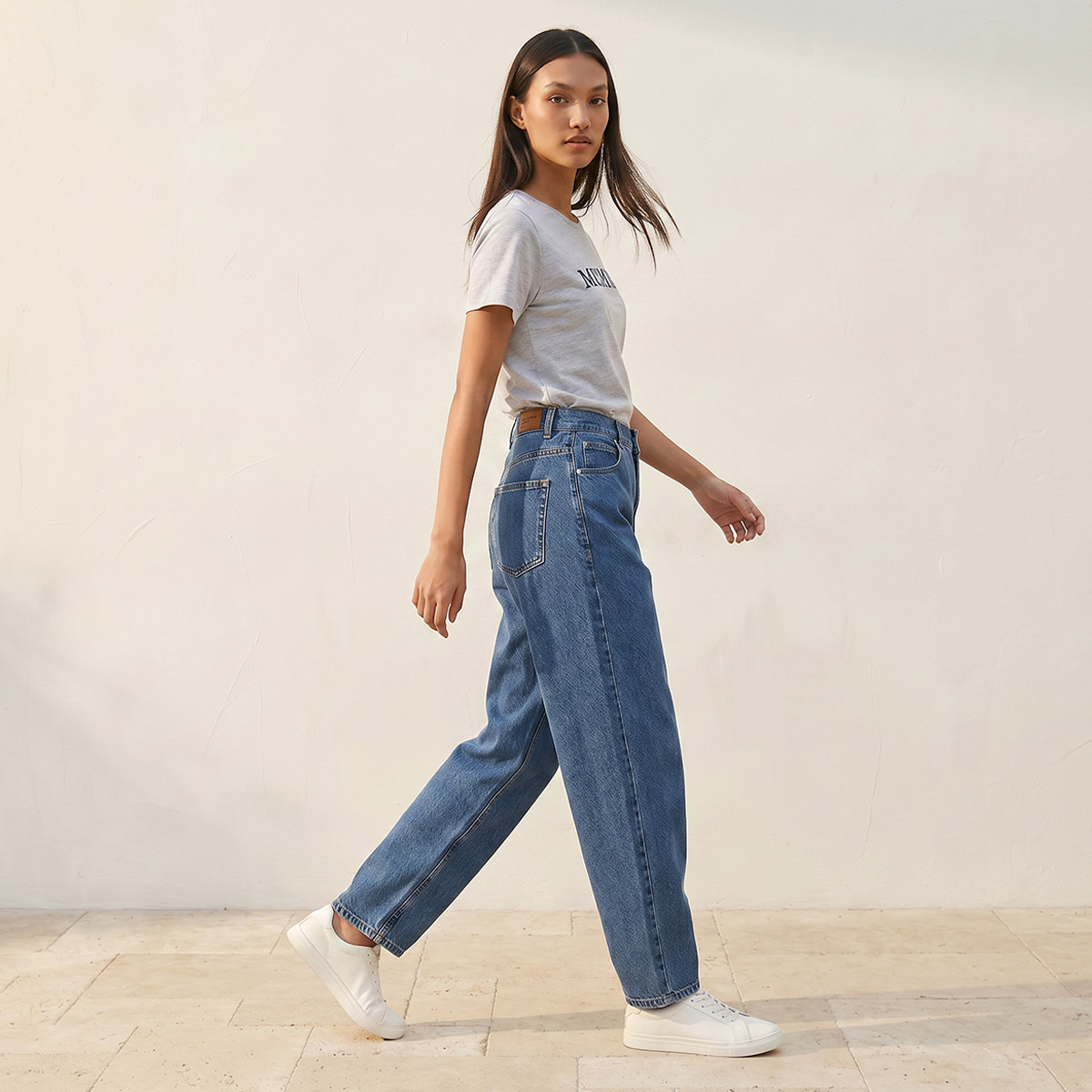 بنطلون جينز قطن بقصّة برميل وزر إغلاق وخياطة ملتوية من سبلاش دينم-women-clothing-bottoms-jeans-image-5