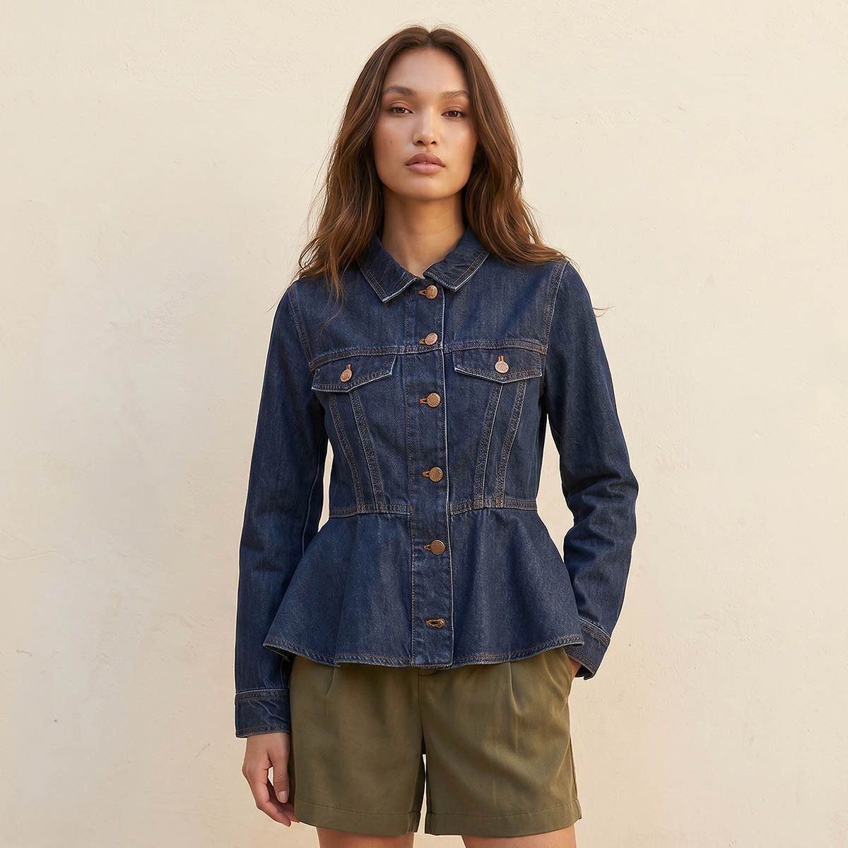 Lee Cooper Cotton Peplum Top Flap Pocket-women-clothing-shirtsandblouses-blouses-image-1