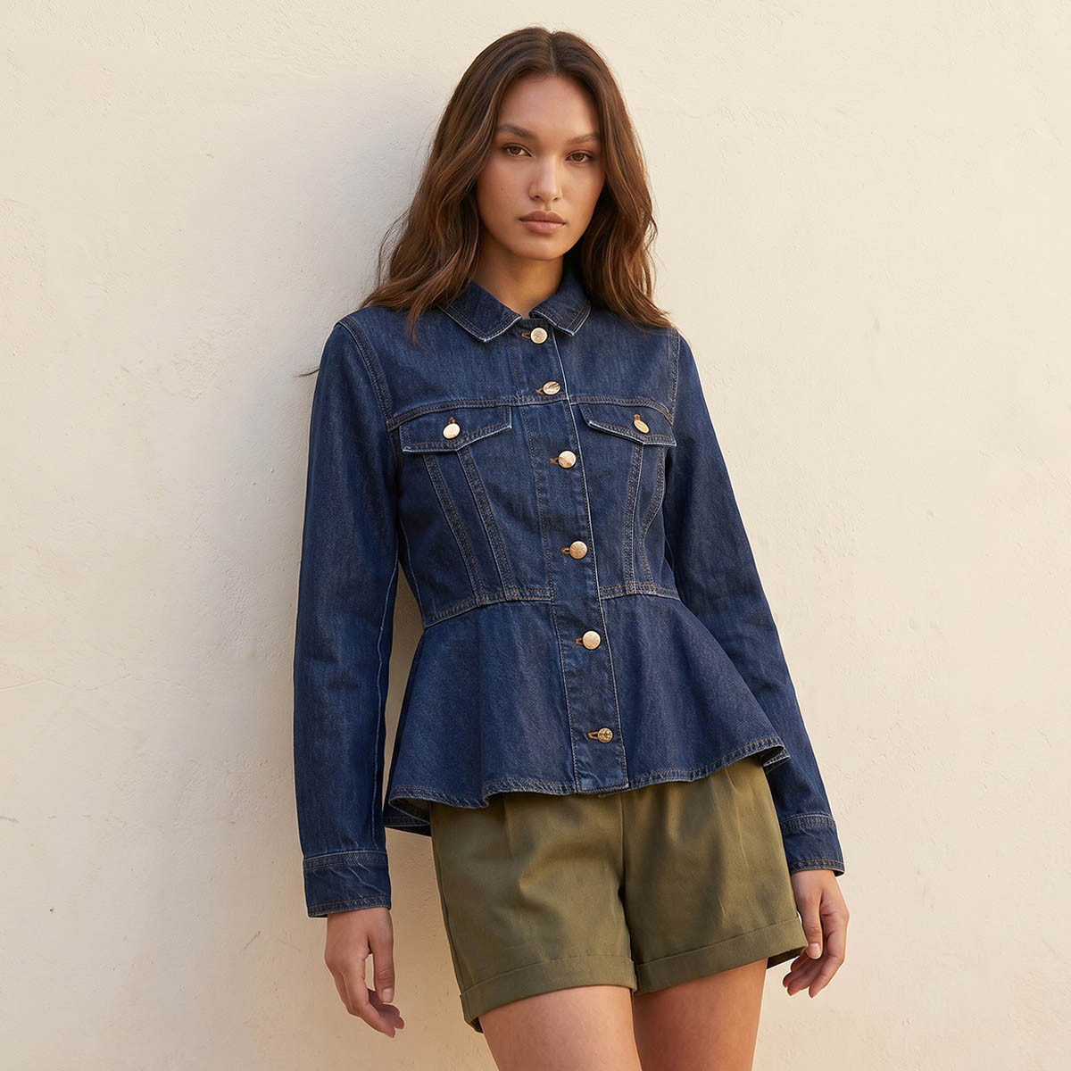 Lee Cooper Cotton Peplum Top Flap Pocket-women-clothing-shirtsandblouses-blouses-image-5