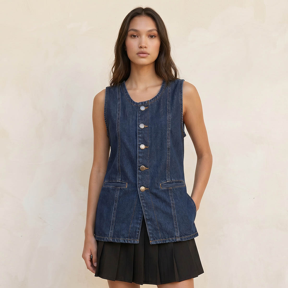 معطف خصر قطن بجيوب من لي كوبر-women-clothing-shirtsandblouses-blouses-image-1