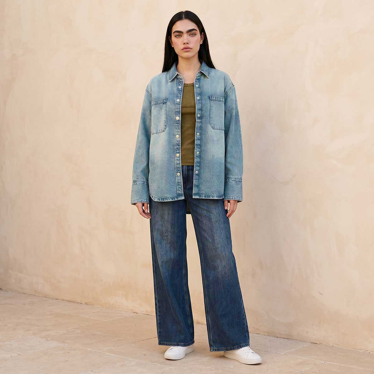 جاكيت قميص جينز من لي كوبر-women-clothing-shirtsandblouses-shirts-image-3