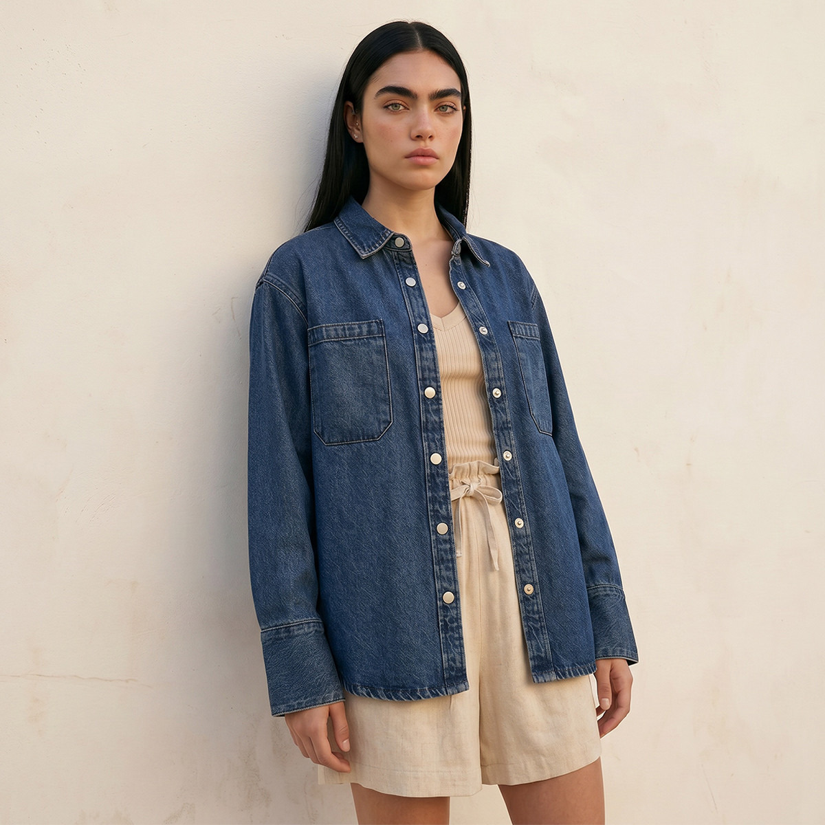 Lee Cooper Denim Shacket Shirt-women-clothing-shirtsandblouses-shirts-image-1