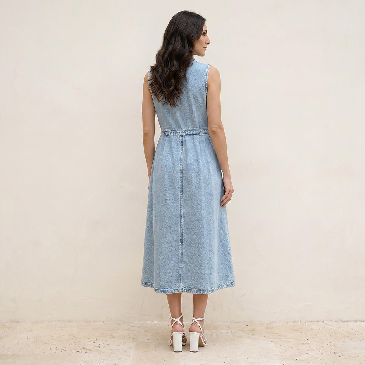 فستان قميص دينم برباط خصر من سبلاش-women-clothing-dresses-image-3