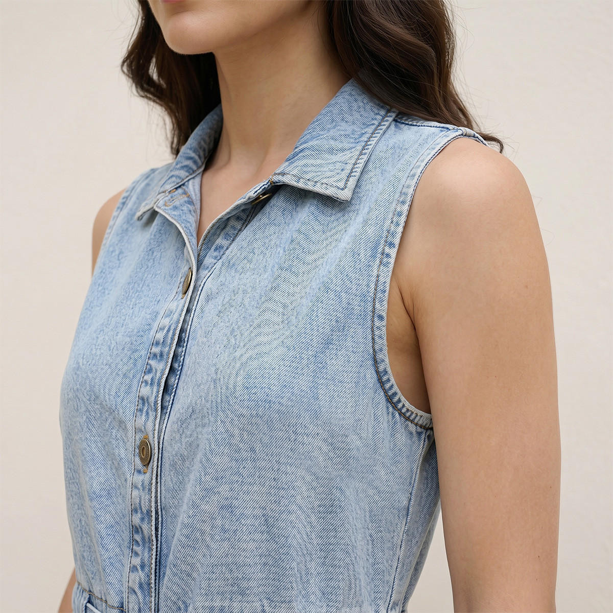 فستان قميص دينم برباط خصر من سبلاش-women-clothing-dresses-image-4