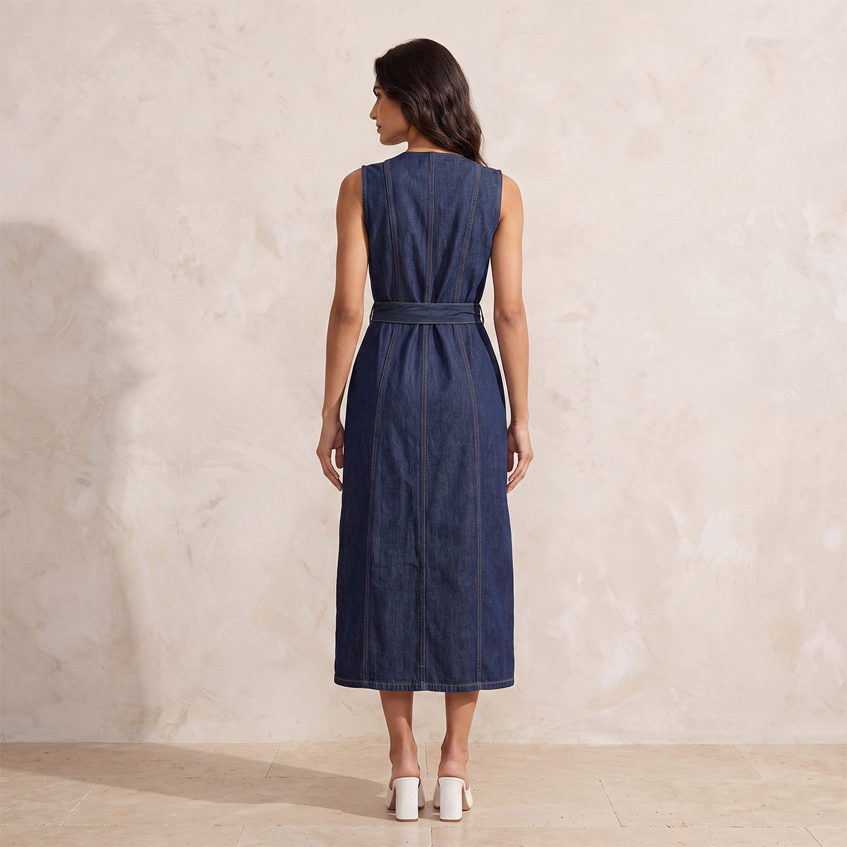 فستان قميص ميدي مع حزام من سبلاش دنيم-women-clothing-dresses-image-4