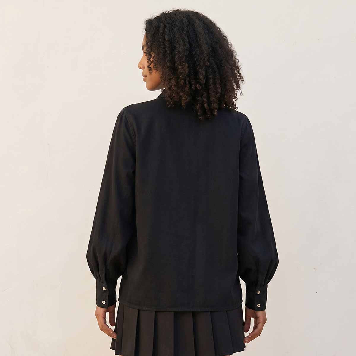Splash Denim Lyocell Shirt Bishop Sleeves-women-clothing-shirtsandblouses-shirts-image-4