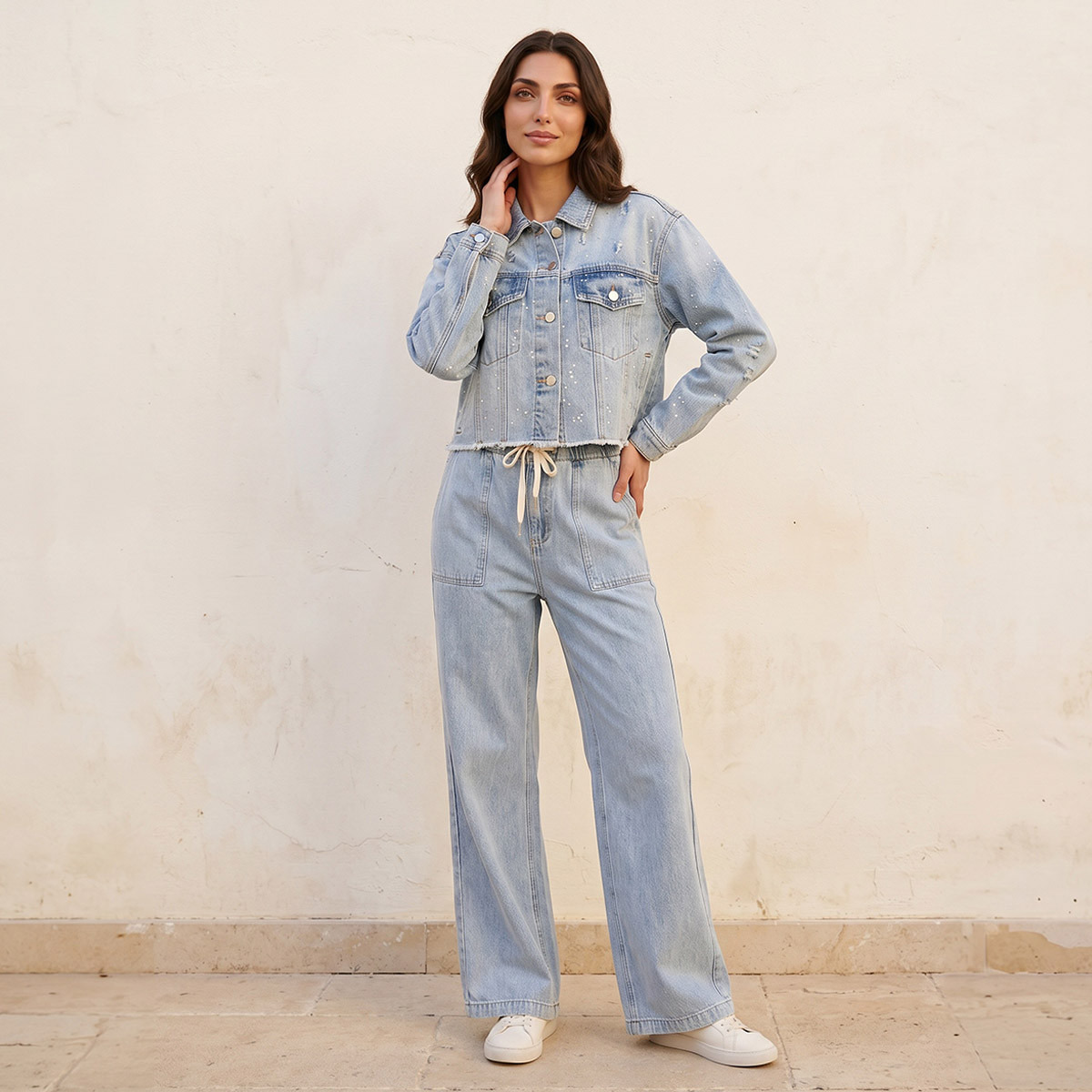 Splash Denim Crop Cotton Jacket with Embellishment-women-winterwear-coatsandjackets-jackets-image-3