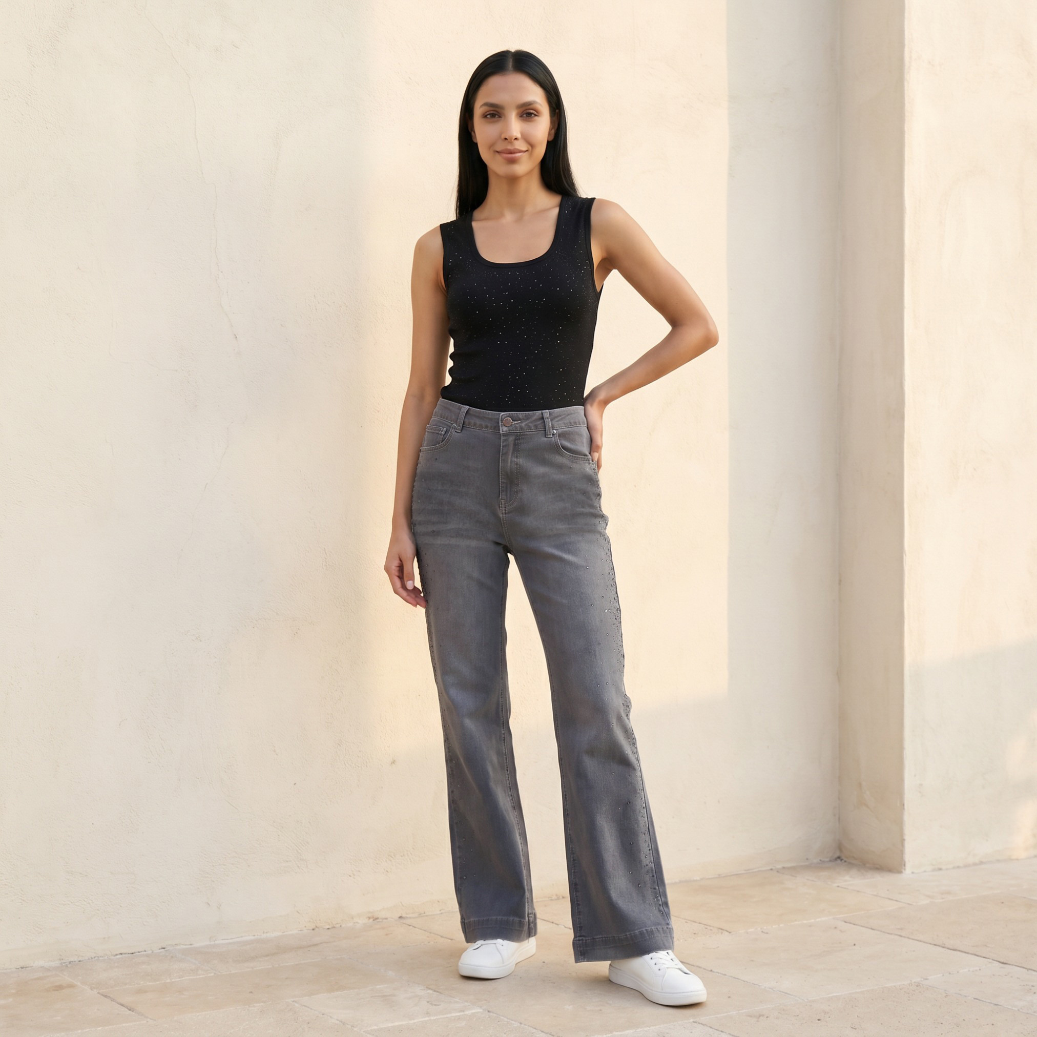 Splash Denim Flared Embellished Jeans-women-clothing-bottoms-jeans-image-3
