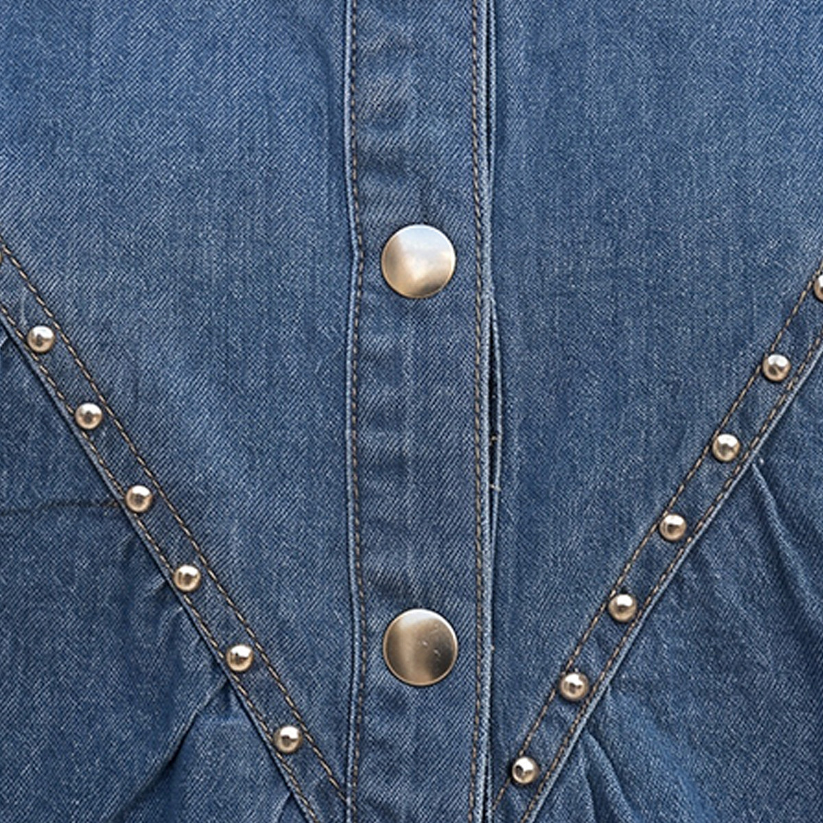 توب دنيم قطني بياقة ماندارين من سبلاش-women-clothing-shirtsandblouses-shirts-image-2