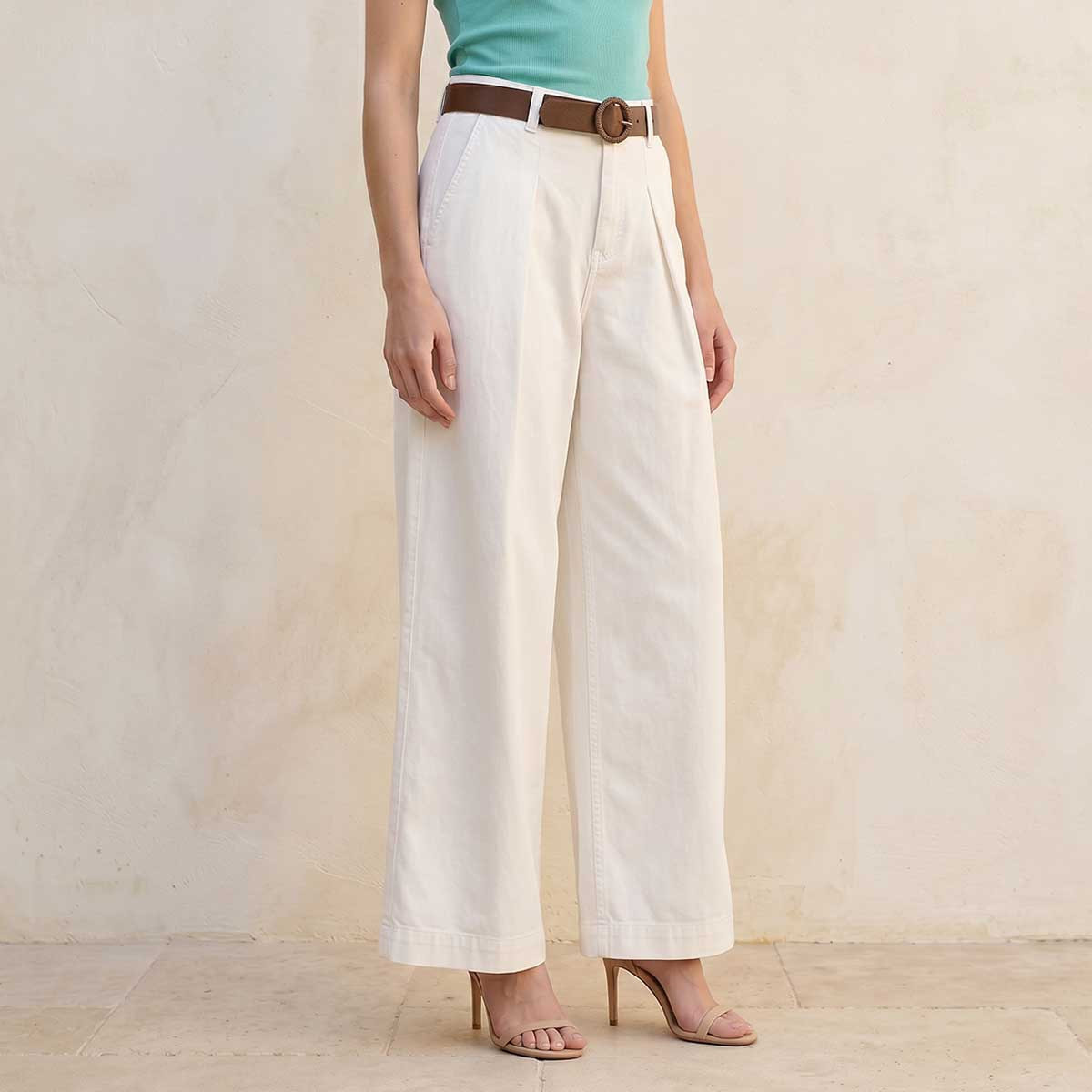 Splash Denim Wide Leg Flexi Waist Jeans with Belt-women-clothing-bottoms-jeans-image-1