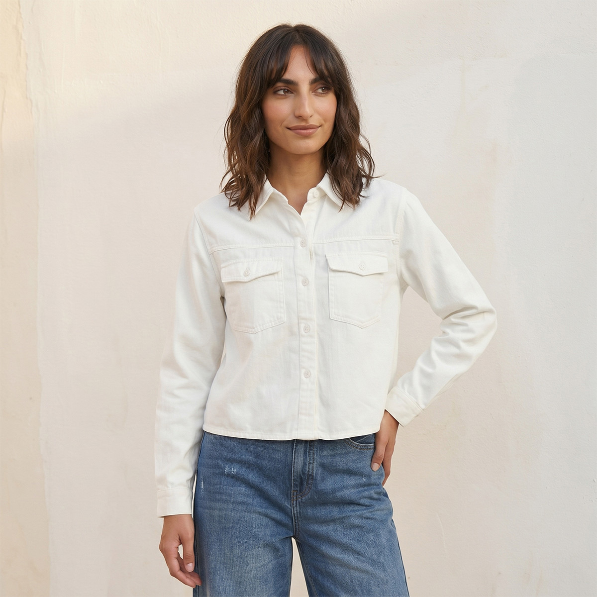 قميص تينسل بجيوب مطوية من سبلاش دينم-women-clothing-shirtsandblouses-shirts-image-6
