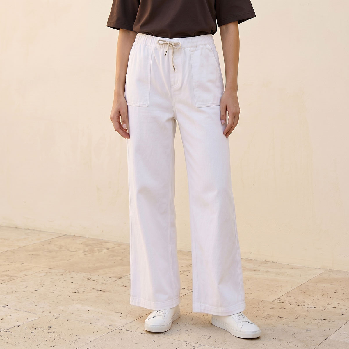 بنطلون قطن مطاطي بقصة كاربنتر من سبلاش دينم-women-clothing-bottoms-jeans-image-1