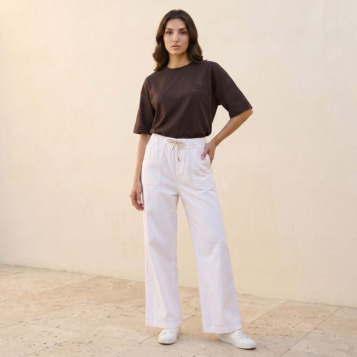 بنطلون قطن مطاطي بقصة كاربنتر من سبلاش دينم-women-clothing-bottoms-jeans-image-3