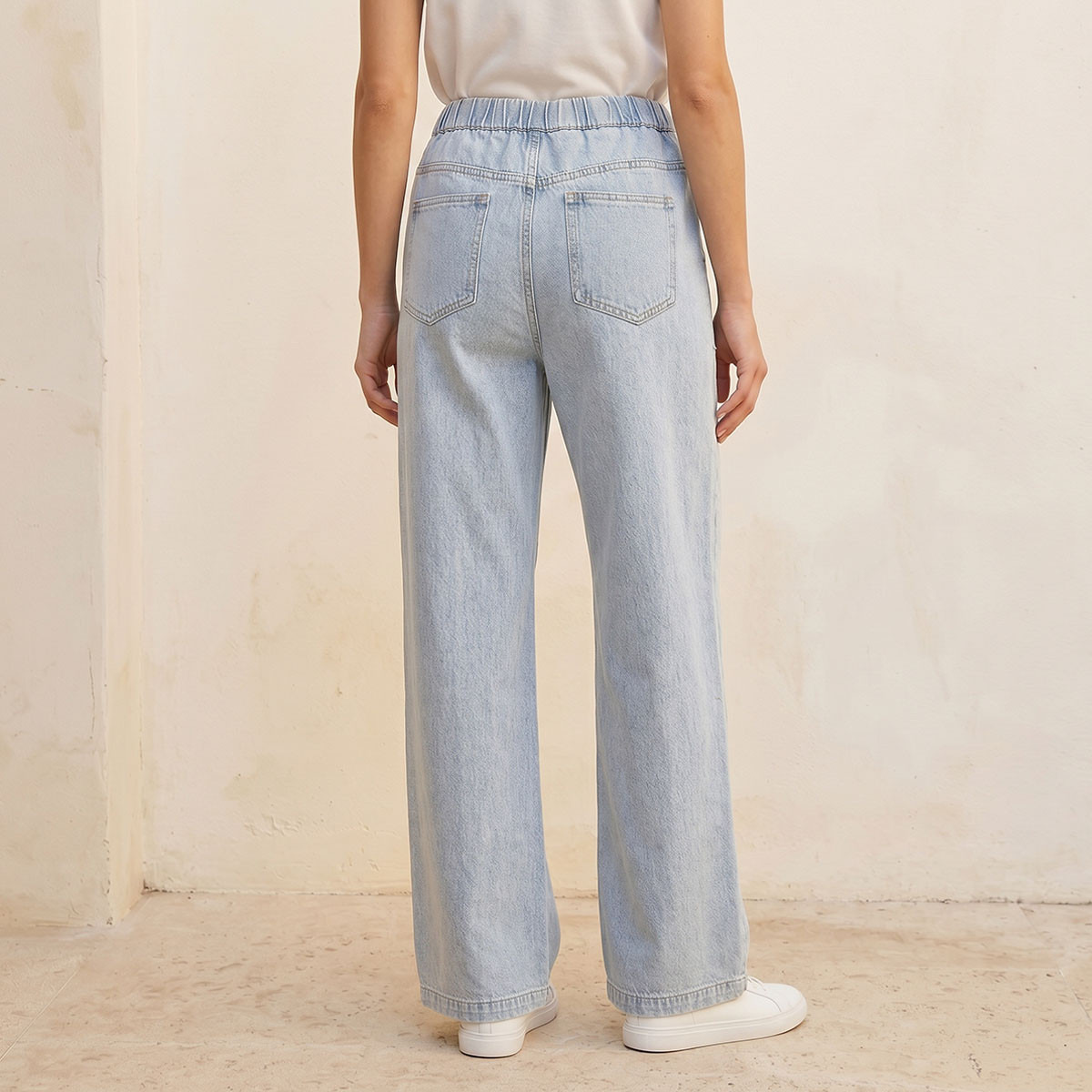 بنطلون قطن مطاطي بقصة كاربنتر من سبلاش دينم-women-clothing-bottoms-jeans-image-4