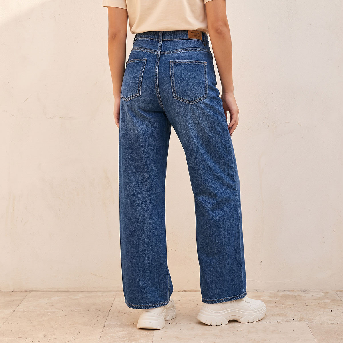 Splash Denim Buttoned Waist Cotton Jeans-women-clothing-bottoms-jeans-image-3