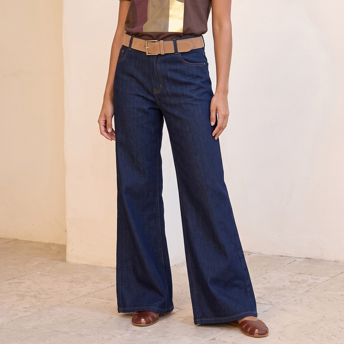 Splash Denim Wide Leg Cotton Jeans-women-clothing-bottoms-jeans-image-1