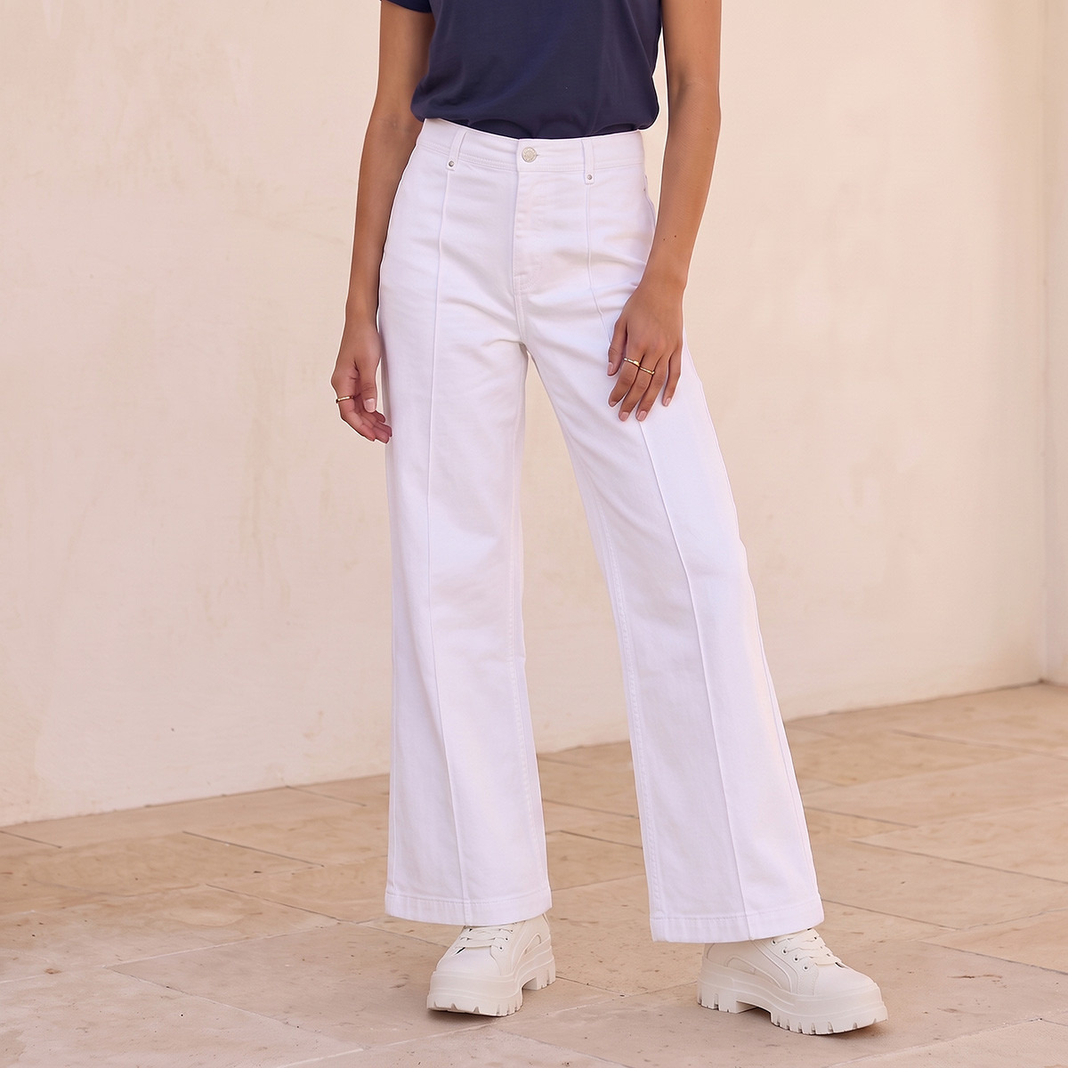 Splash Denim Wide Leg Buttoned Waist Pants-women-clothing-bottoms-jeans-image-1