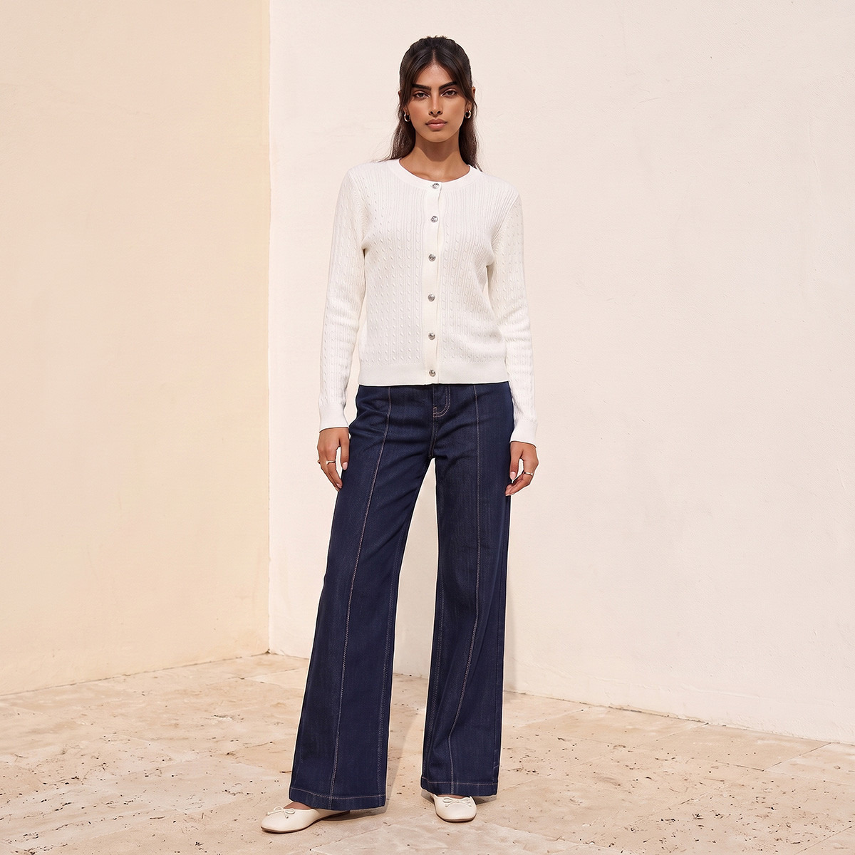 بنطلون واسع الساق بأزرار على الخصر من سبلاش دينم-women-clothing-bottoms-jeans-image-2