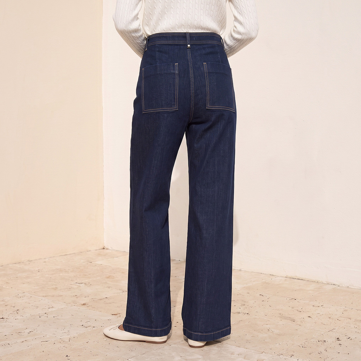 بنطلون واسع الساق بأزرار على الخصر من سبلاش دينم-women-clothing-bottoms-jeans-image-3